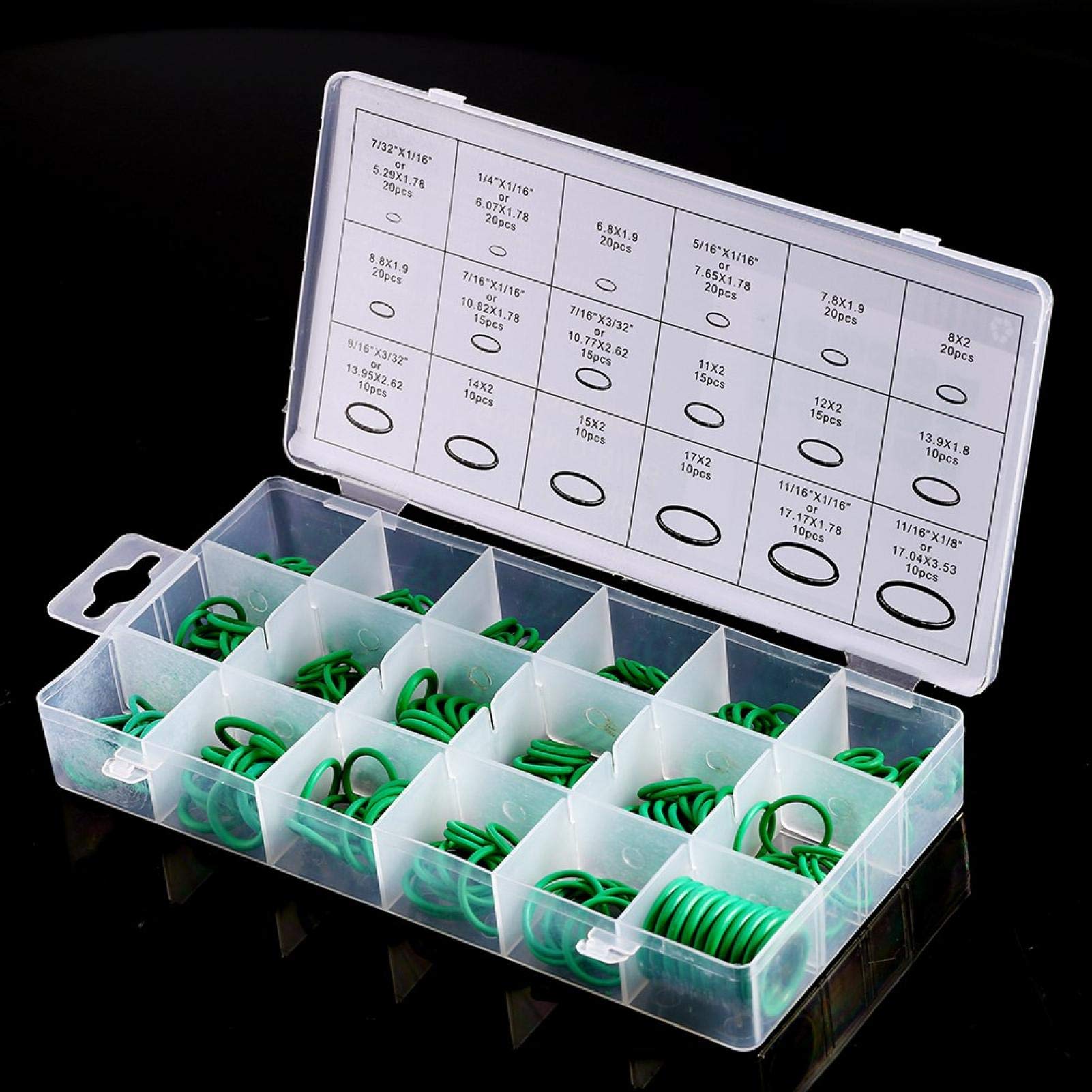 Kuuleyn set o-ring gomma HNBR aria condizionata verde 270 pezzi