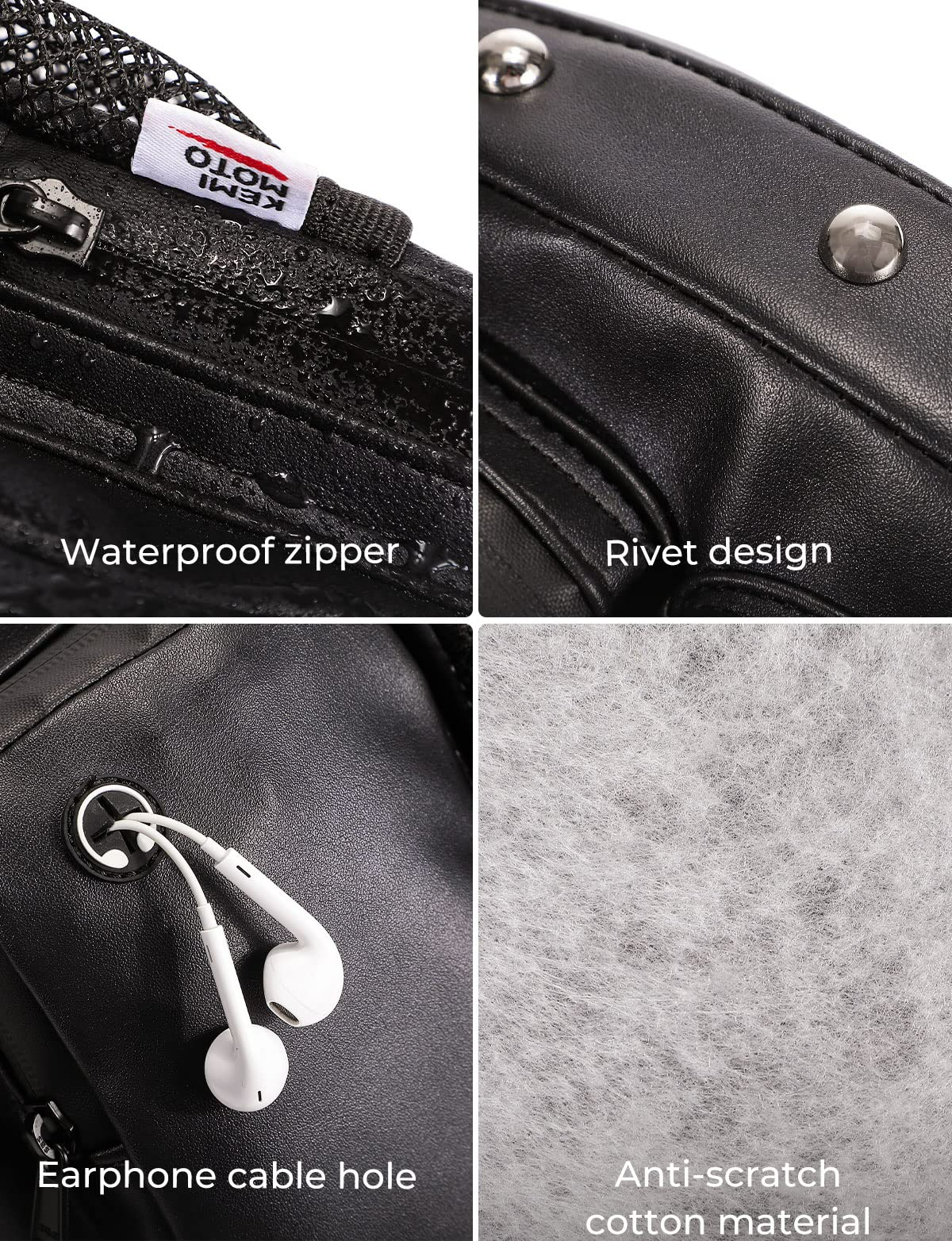 Kemimoto schienale organizer borsa moto in pelle PU
