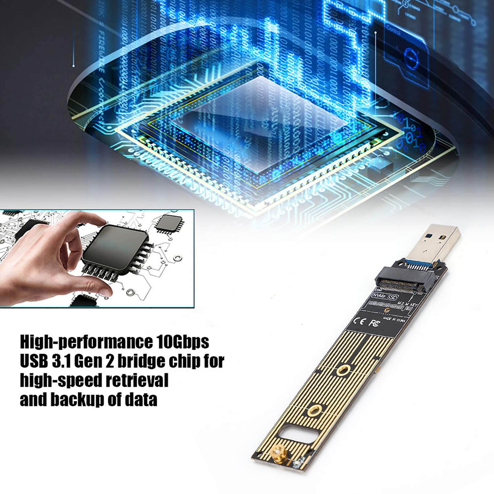 Kuuleyn Adattatore M.2 NVMe a USB 3.1 scheda