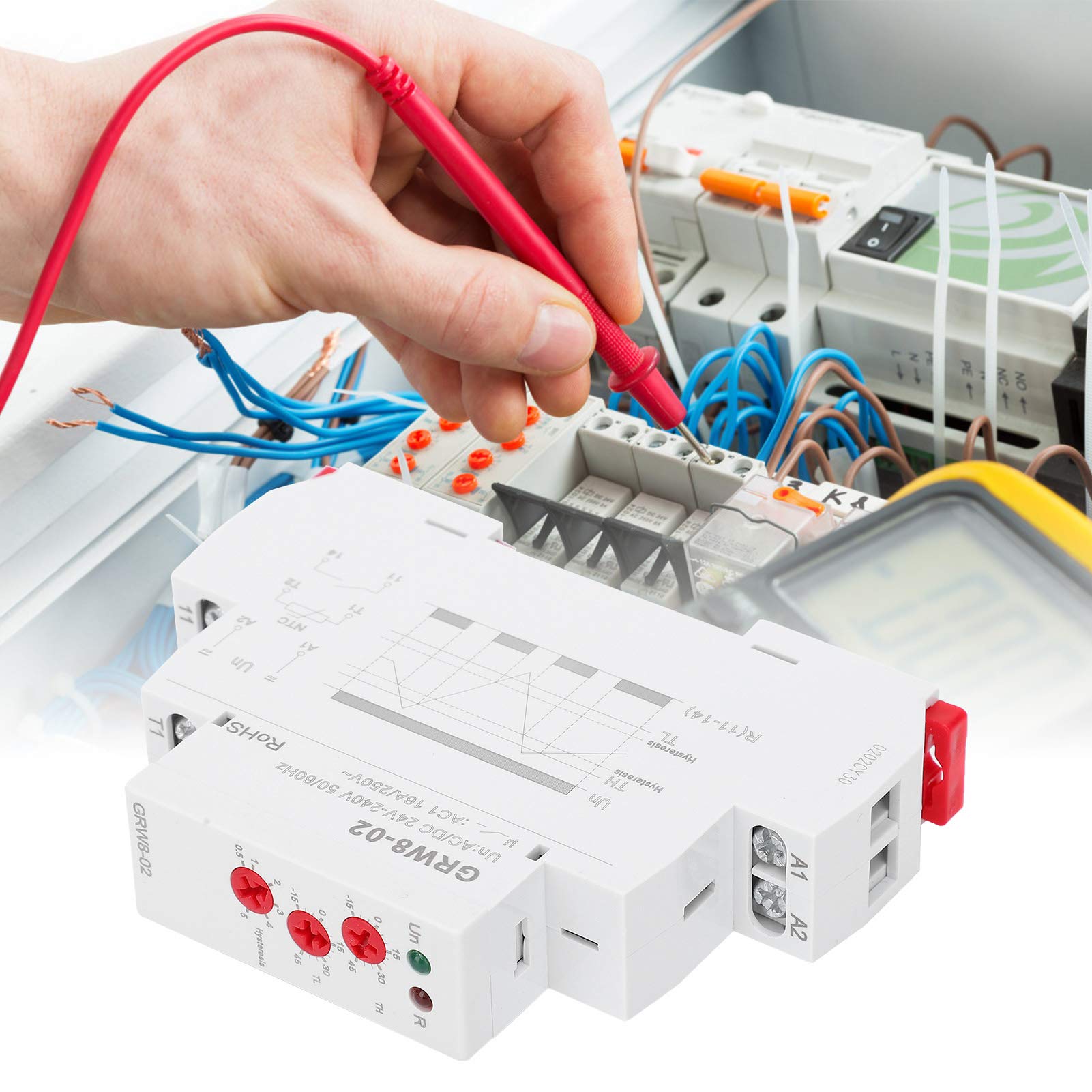 Kuuleyn GRW8-01 termostato digitale guida DIN 24-240V