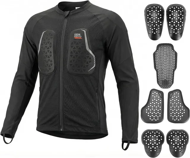 KEMIMOTO maglia moto traforata protezioni CE-1 nera M