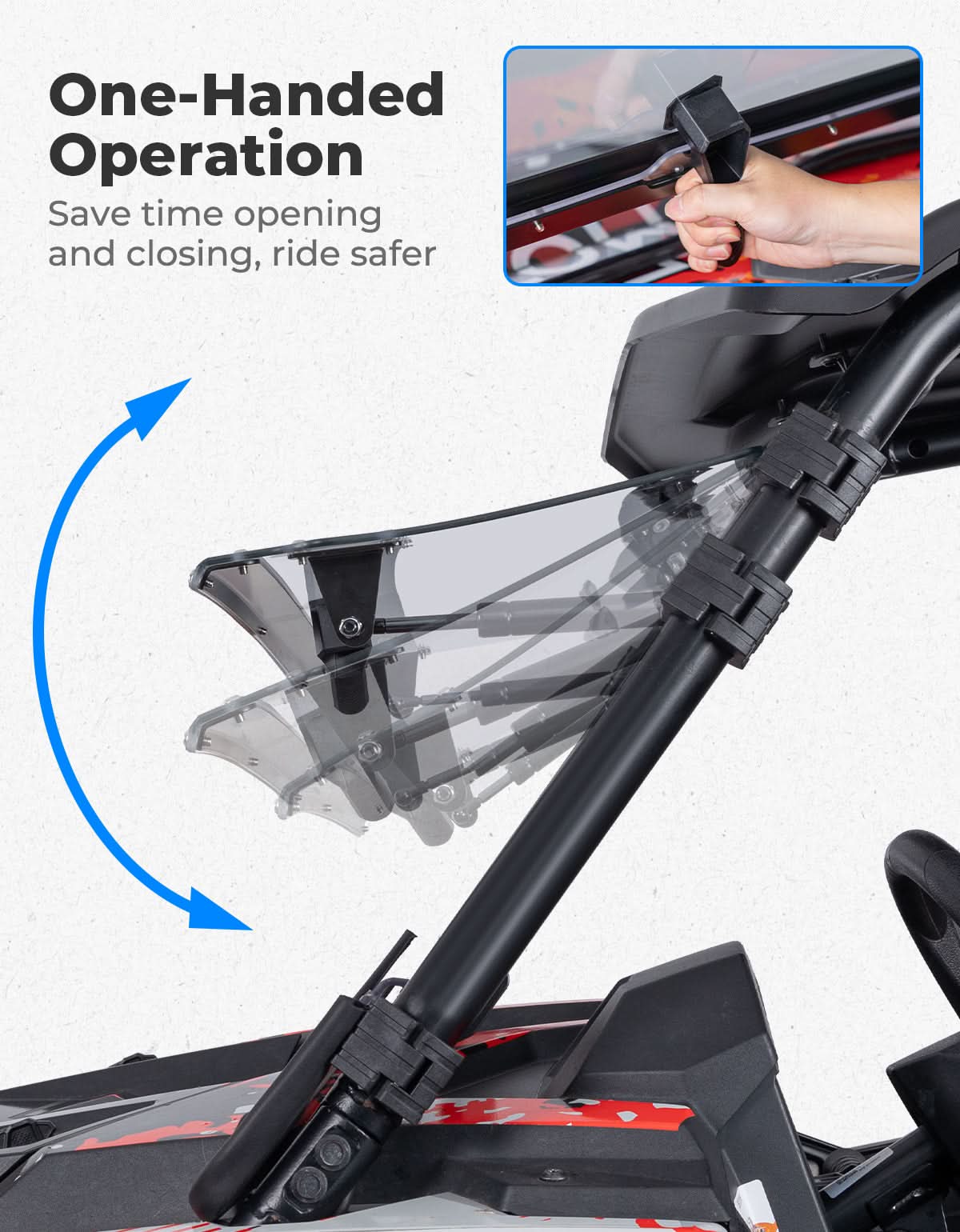 Kemimoto RZR XP 1000 parabrezza apribile 2 in 1