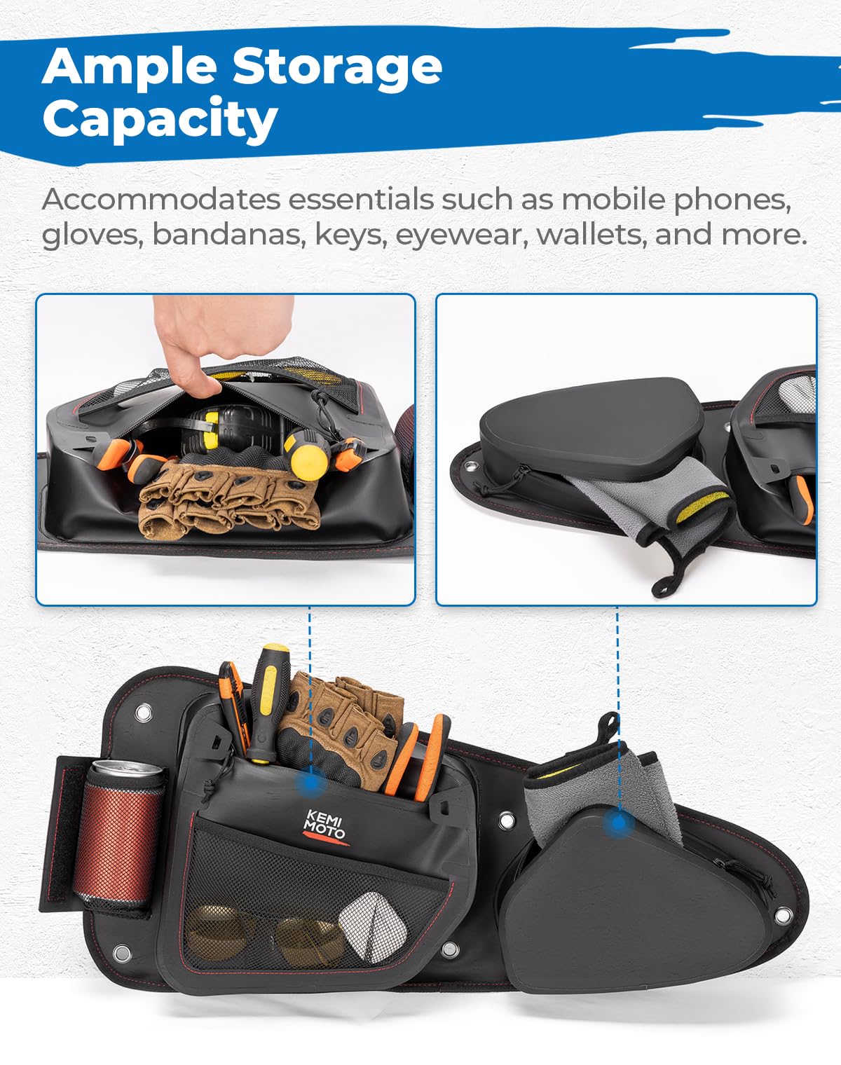 KEMIMOTO RZR borse porta TPU IPX6 anteriori