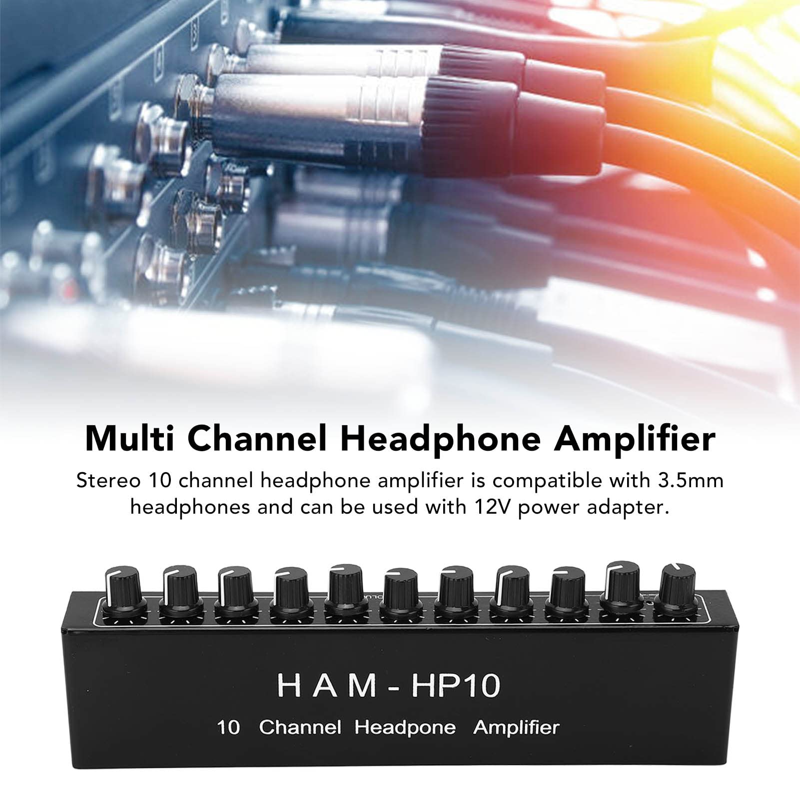 AOWINHIT Amplificatore Cuffie 10 Canali 3,5 mm lega alluminio