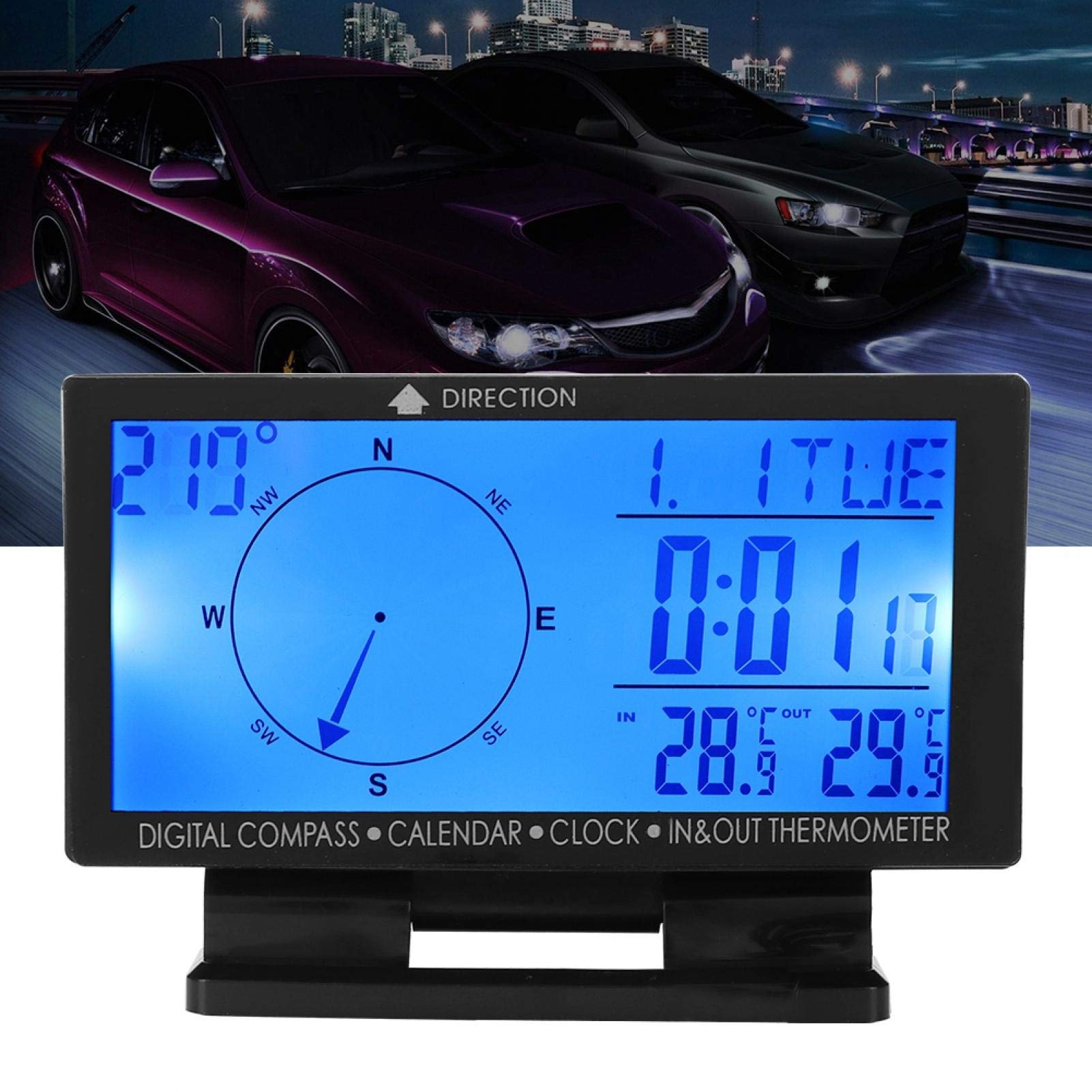 Kuuleyn CD60 termometro auto digitale bussola interna esterna