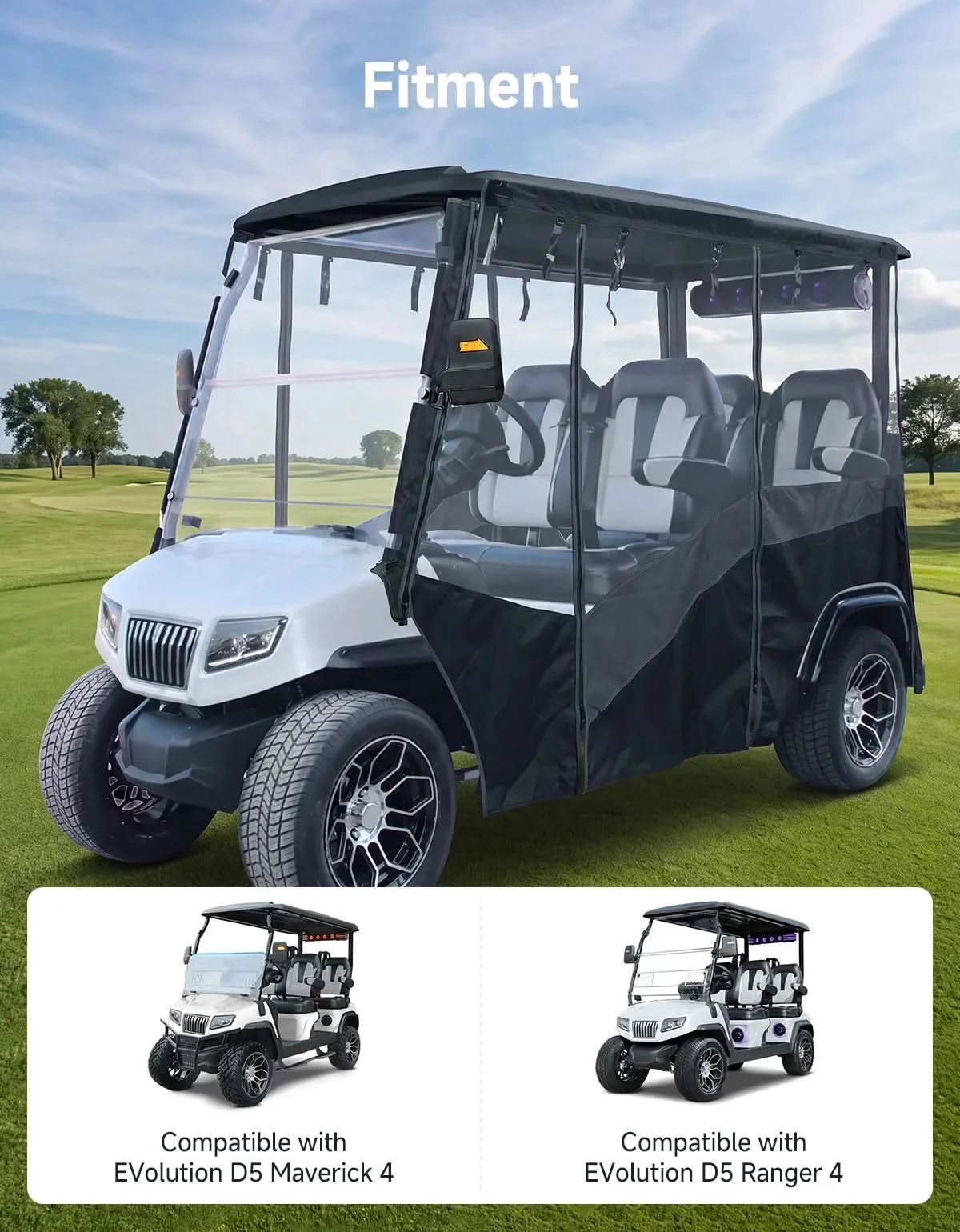 KEMIMOTO D5 Maverick Ranger 4 telo golf cart 4 posti impermeabile