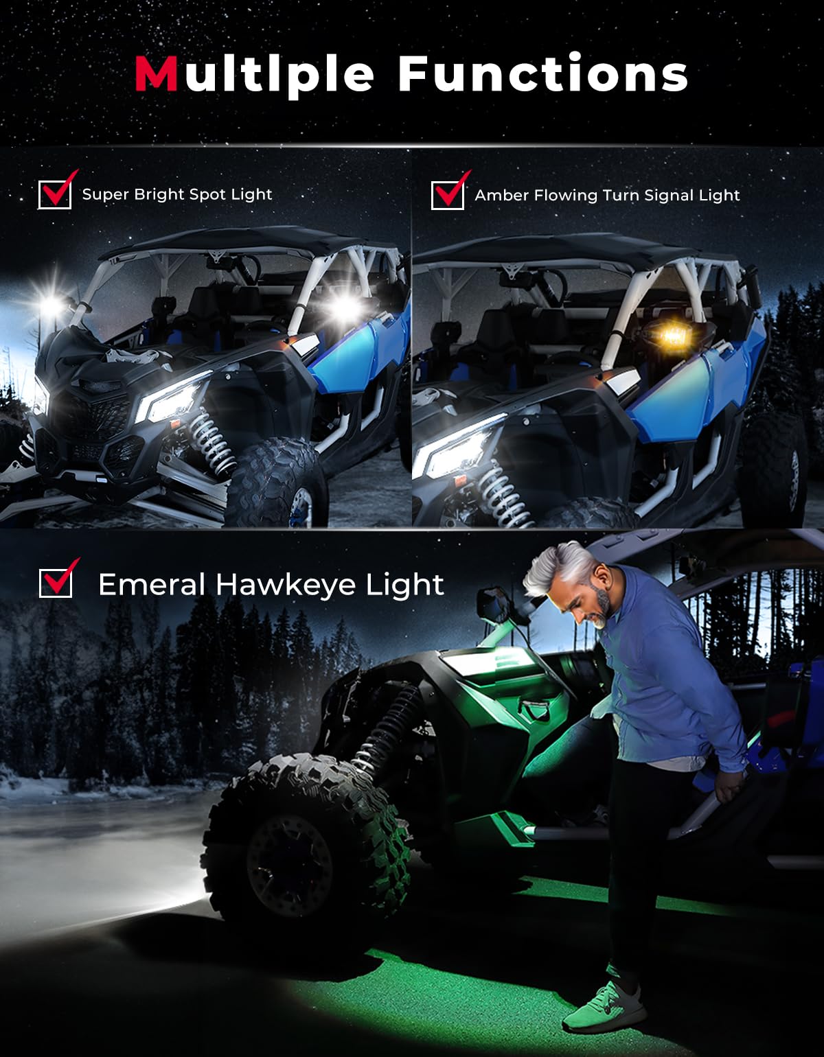 KEMIMOTO General XP 1000 specchietti UTV LED con freccia