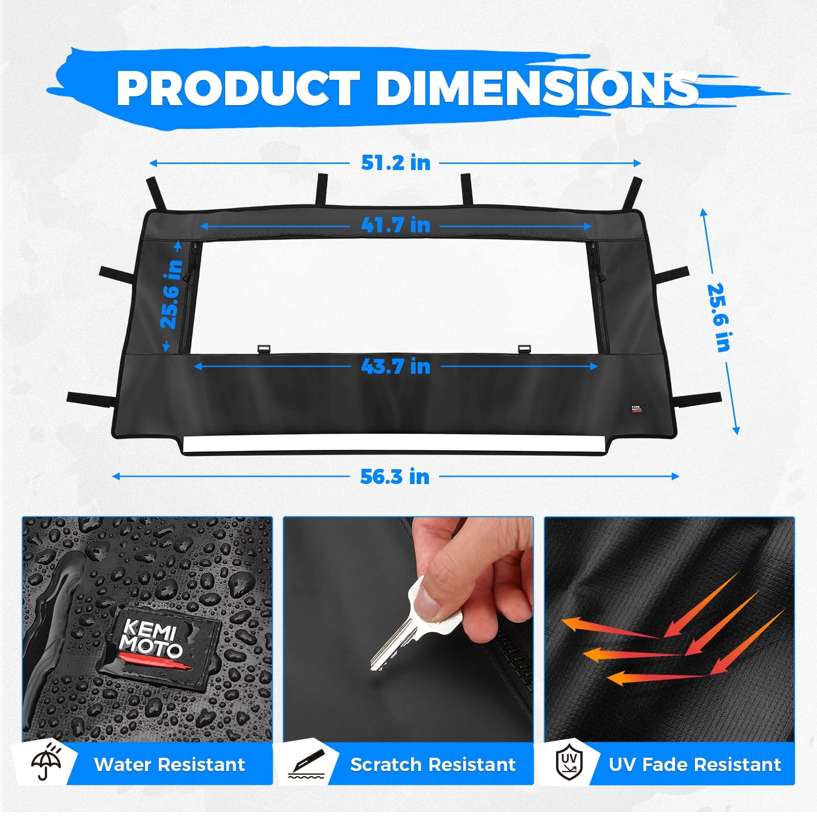 Kemimoto General 1000 lunotto posteriore morbido PVC