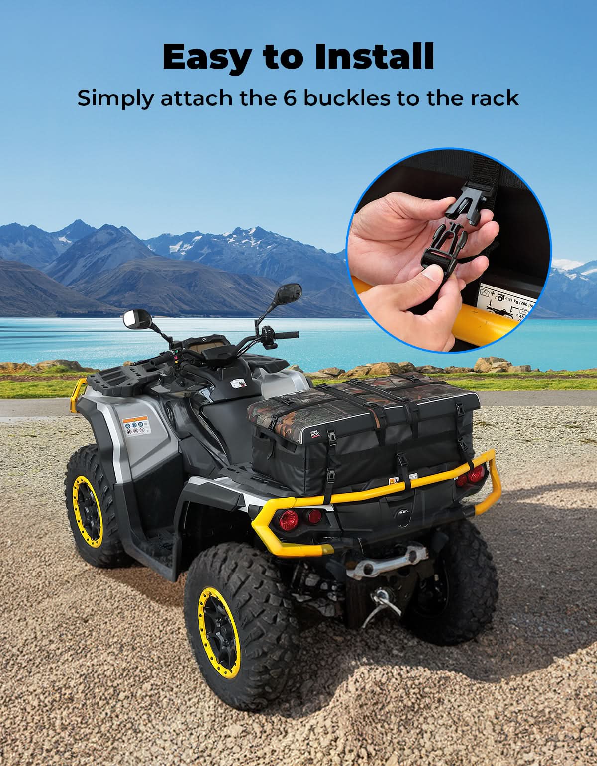 KEMIMOTO Borsa Portapacchi ATV 80L con Borsa Frigo Mimetica