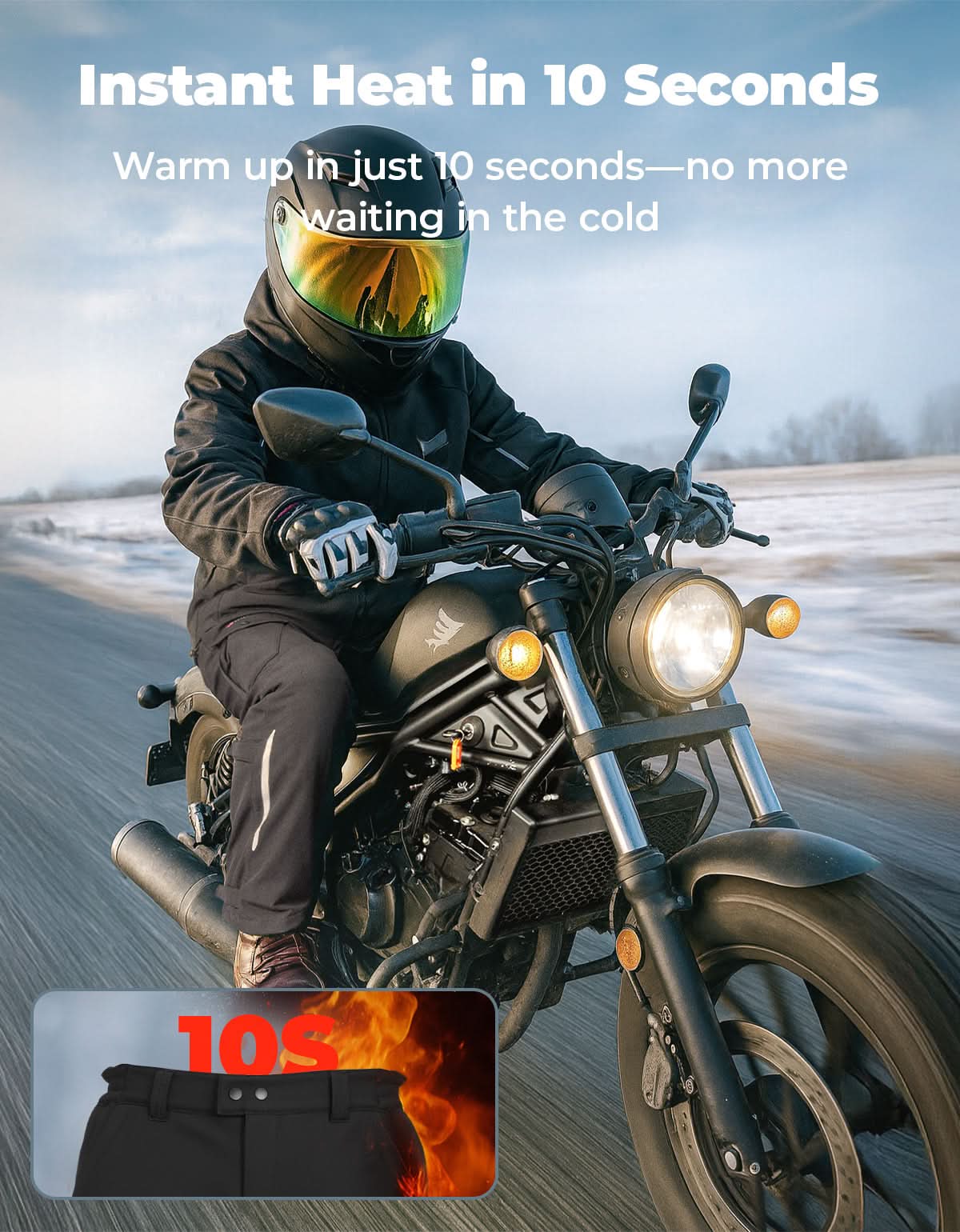 Kemimoto pantaloni moto riscaldati uomo batteria 10000mAh invernali