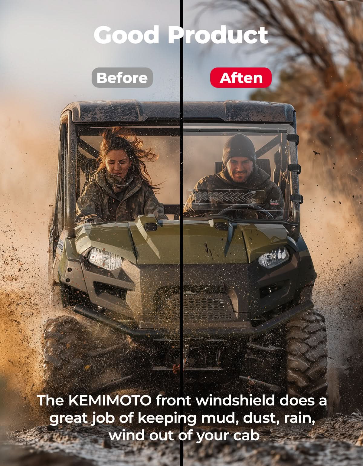 KEMIMOTO Ranger 800 XP parabrezza anteriore ventilato anti-UV
