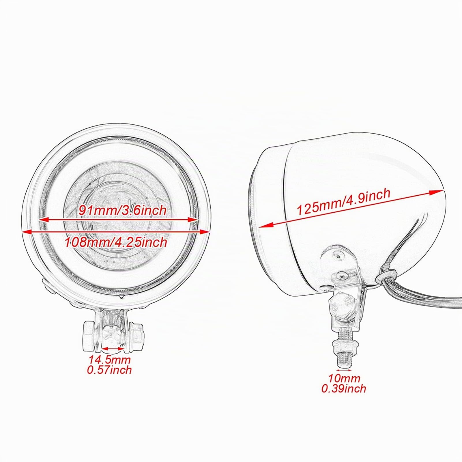 Hapivida faro led moto 4,25 pollici universale occhio angelo C