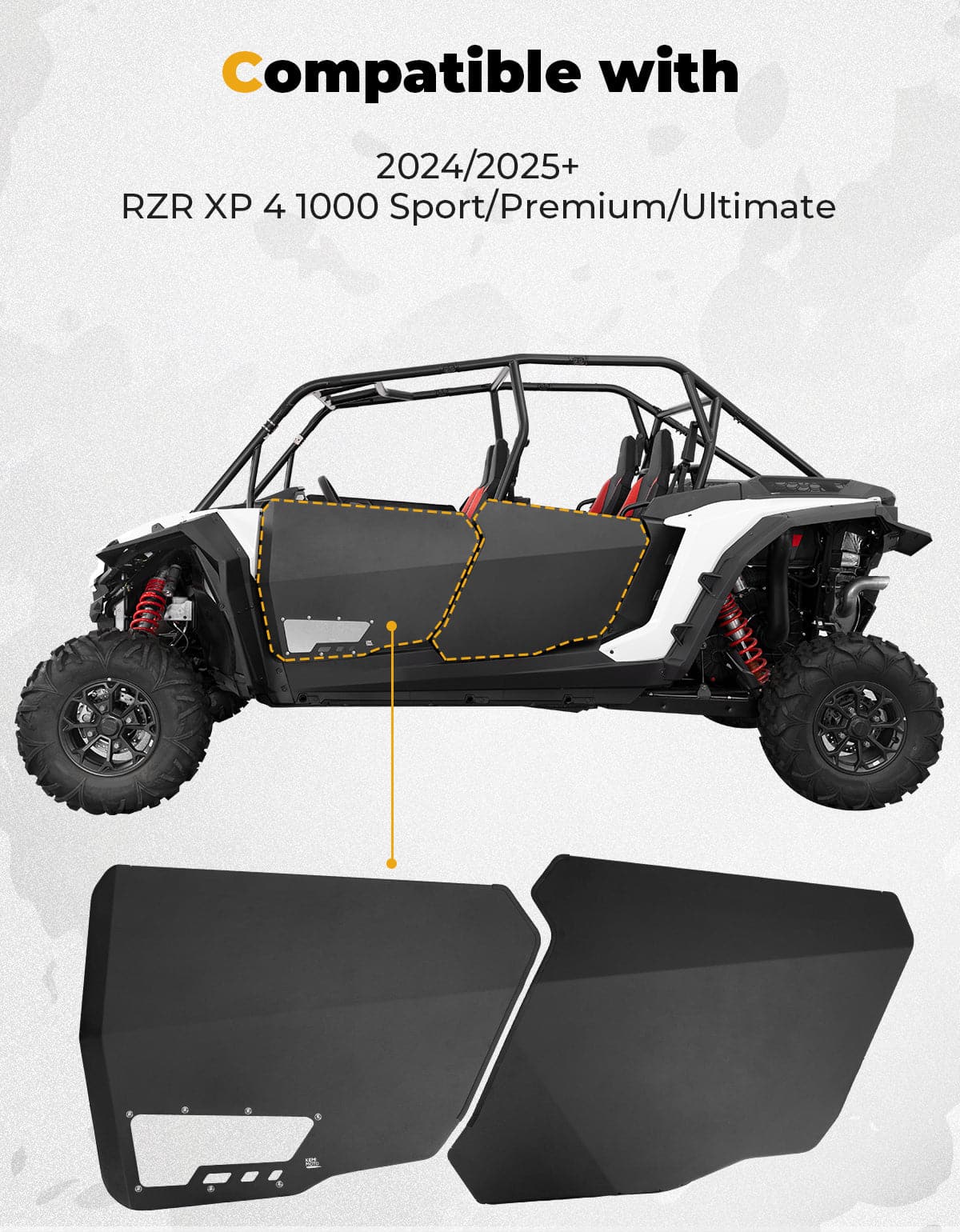 KEMIMOTO RZR XP 4 1000 mezze porte alluminio con finestra 4pz