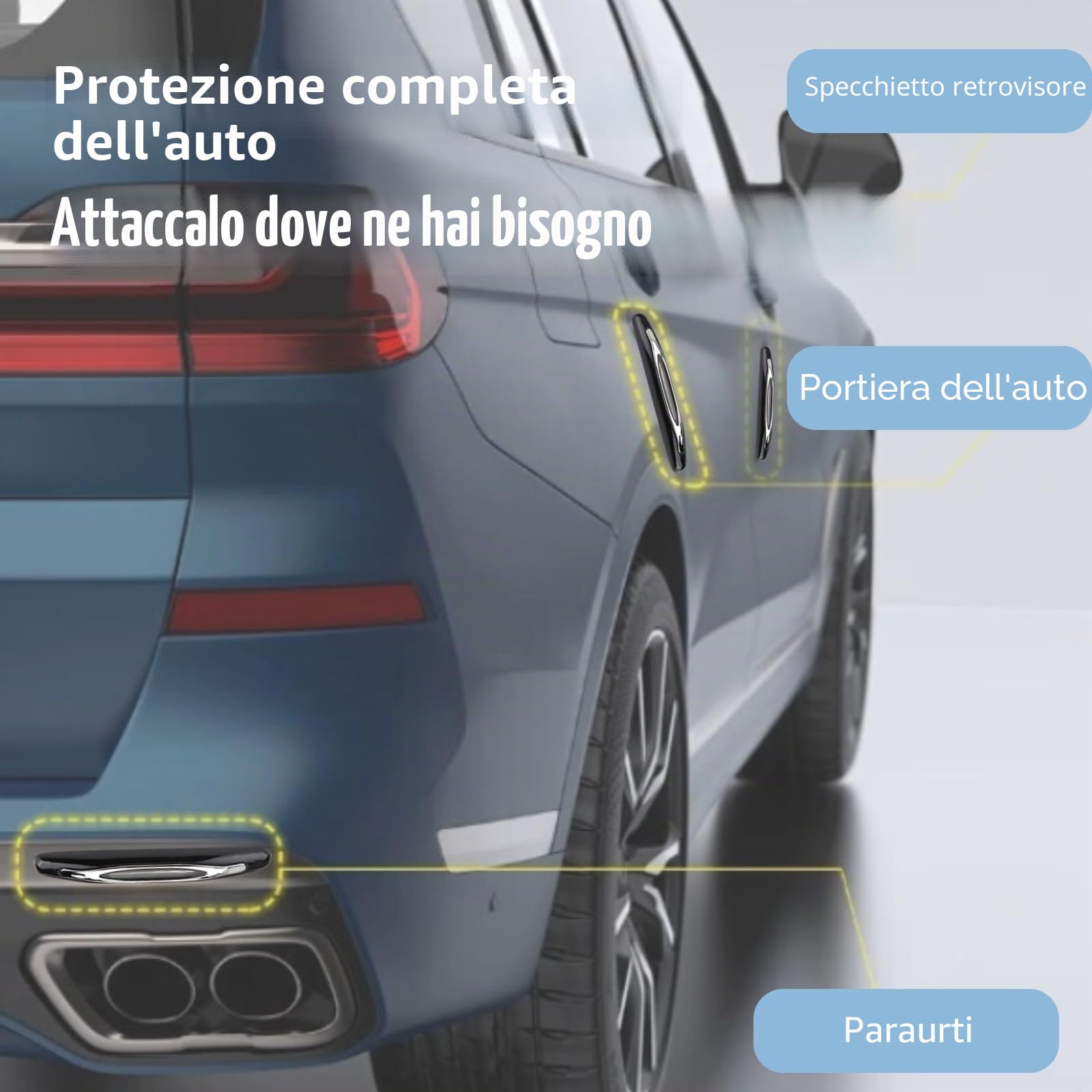 Kuuleyn Protezione Portiera Auto nera 4 pezzi antigraffio
