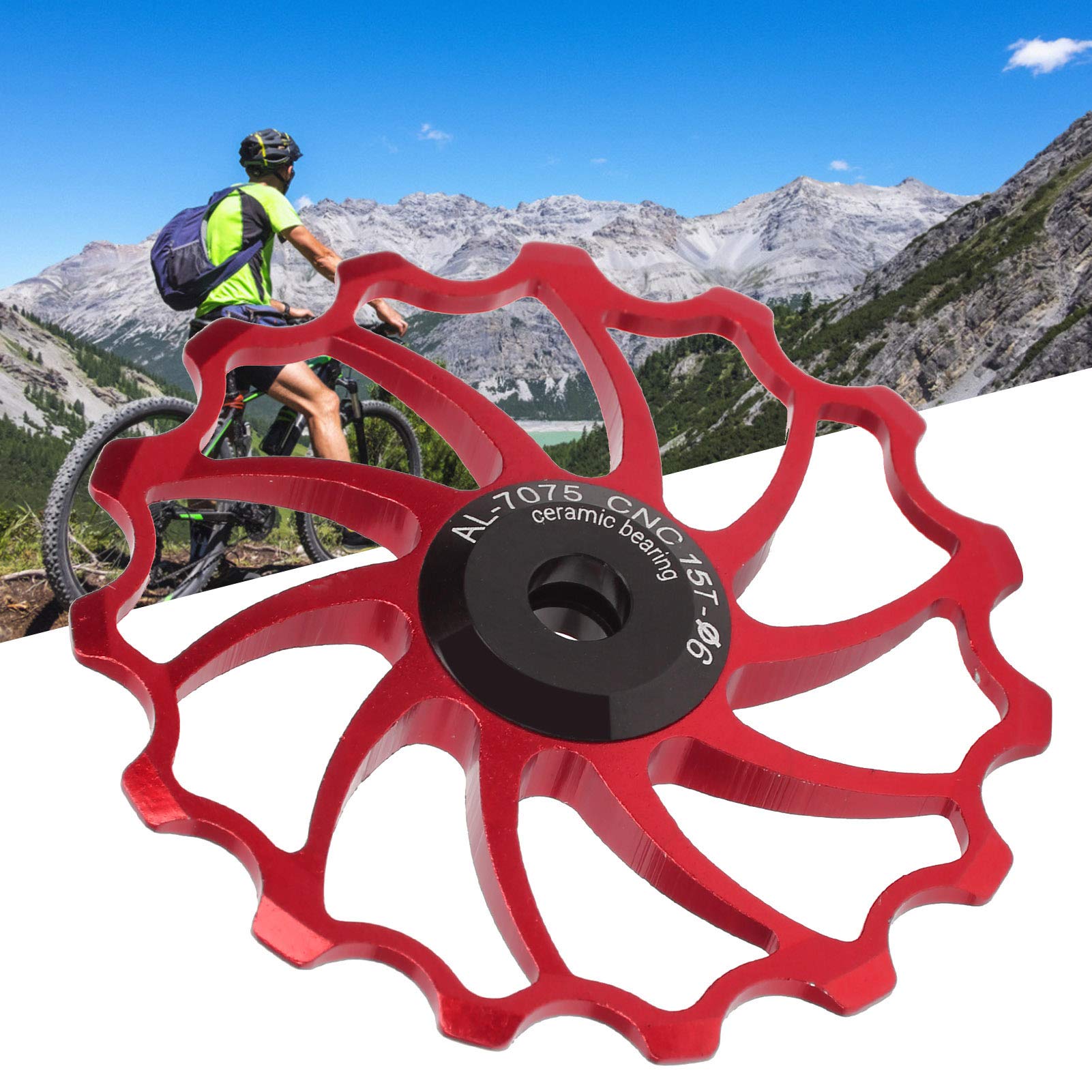 Kuuleyn Puleggia Cambio 15T Rotellina Ceramica Rosso