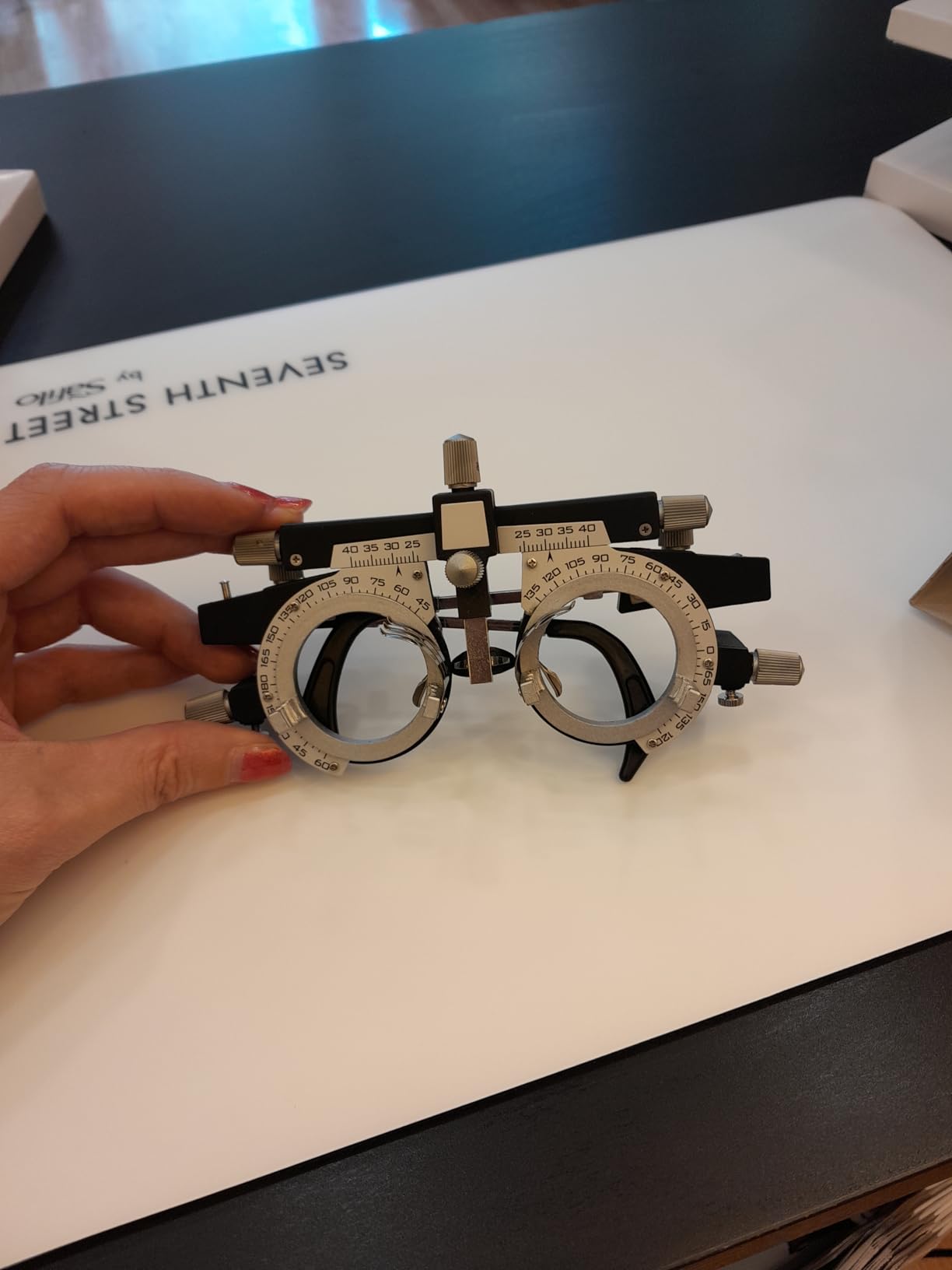 Kuuleyn montatura prova lenti optometria PD 48-80 mm 4 lenti