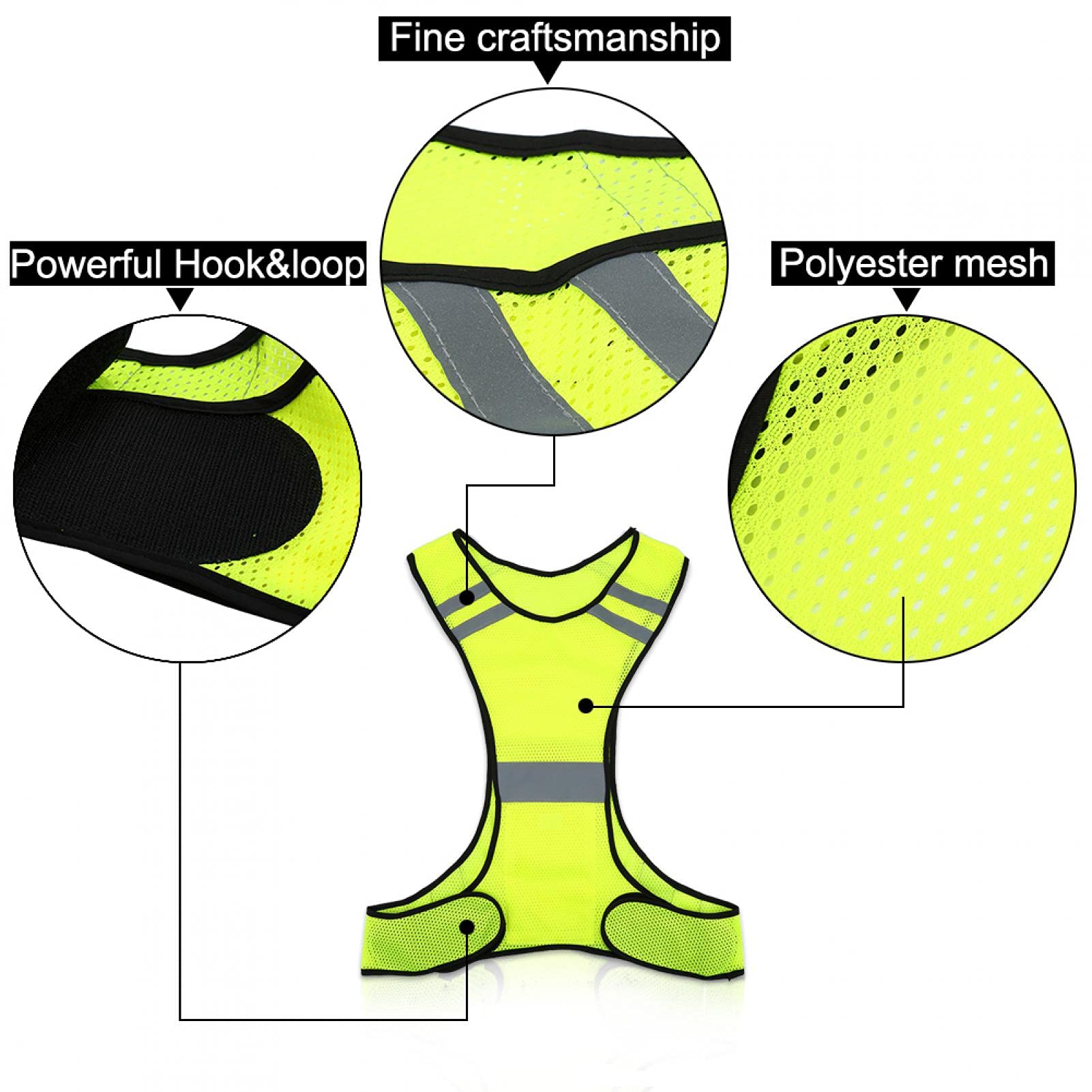 Kuuleyn gilet sicurezza riflettente giallo alta visibilità