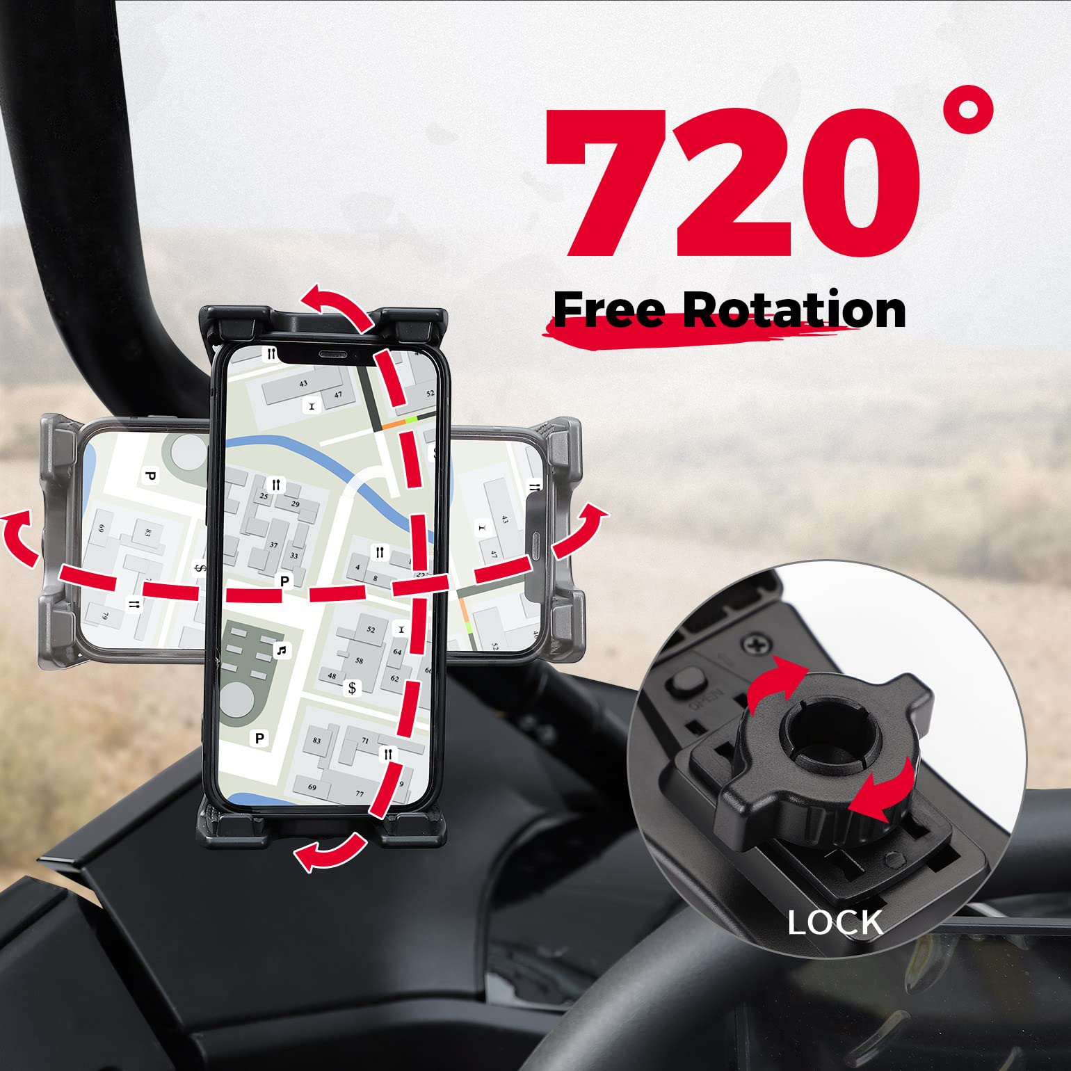 KEMIMOTO Supporto Telefono Roll Bar 360° Universale