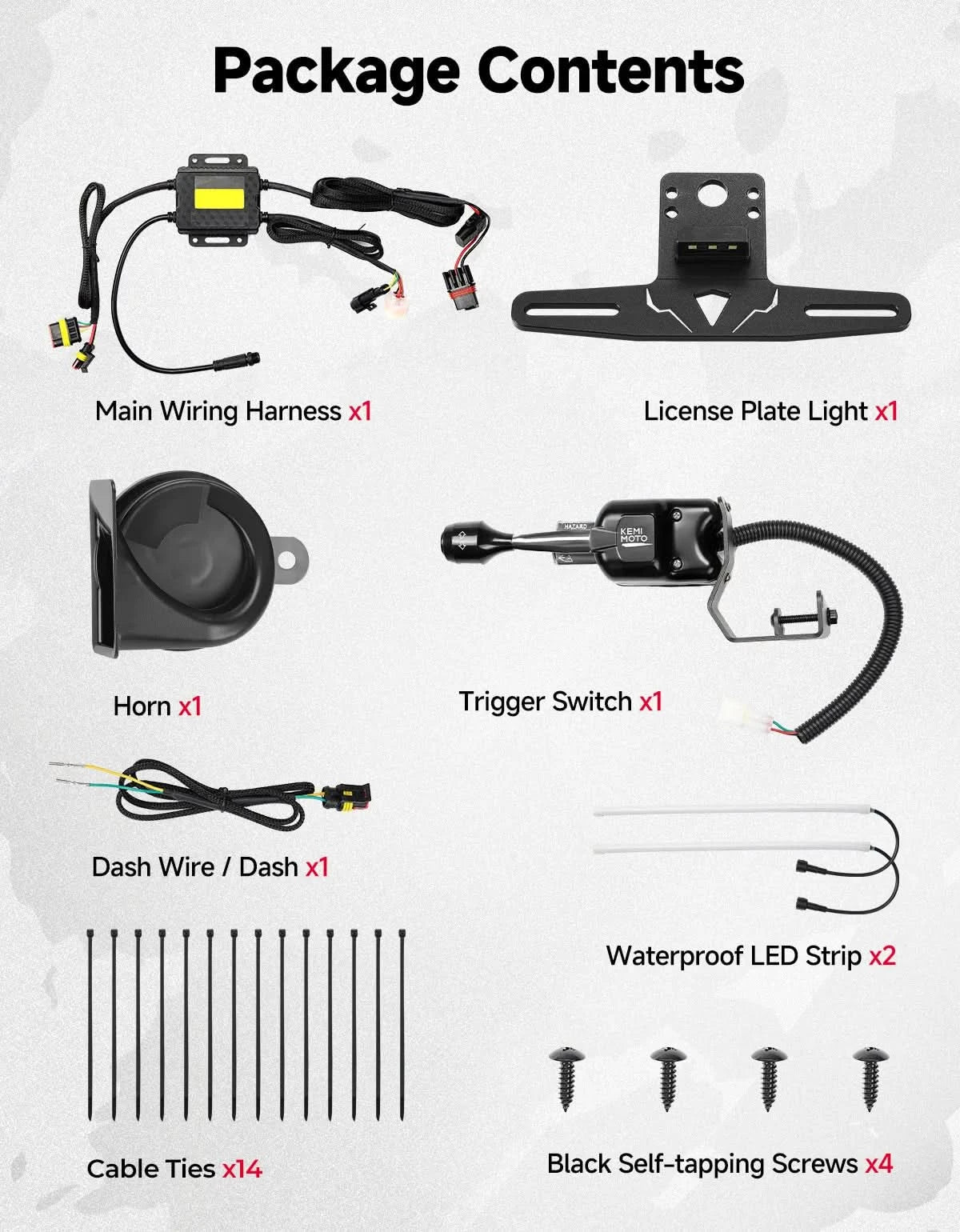 KEMIMOTO Xpedition kit frecce LED UTV 12V con clacson