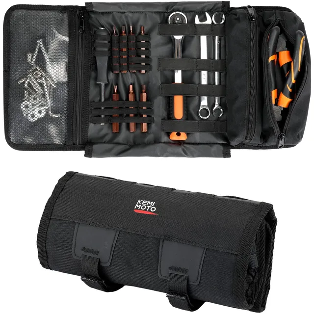 KEMIMOTO borsa attrezzi moto arrotolabile nera