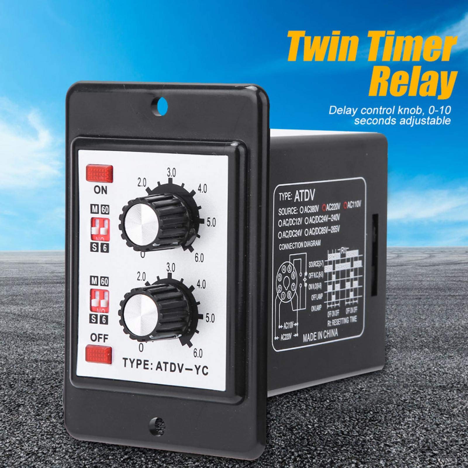 Kuuleyn Rele Timer Doppio ATDV-YC AC 110/220V 6S-60M