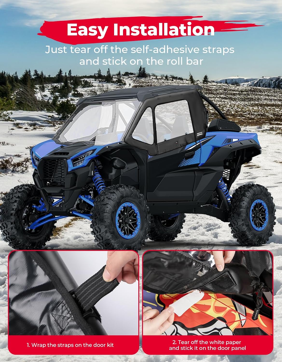 KEMIMOTO Teryx KRX 1000 porte superiori cabina impermeabili