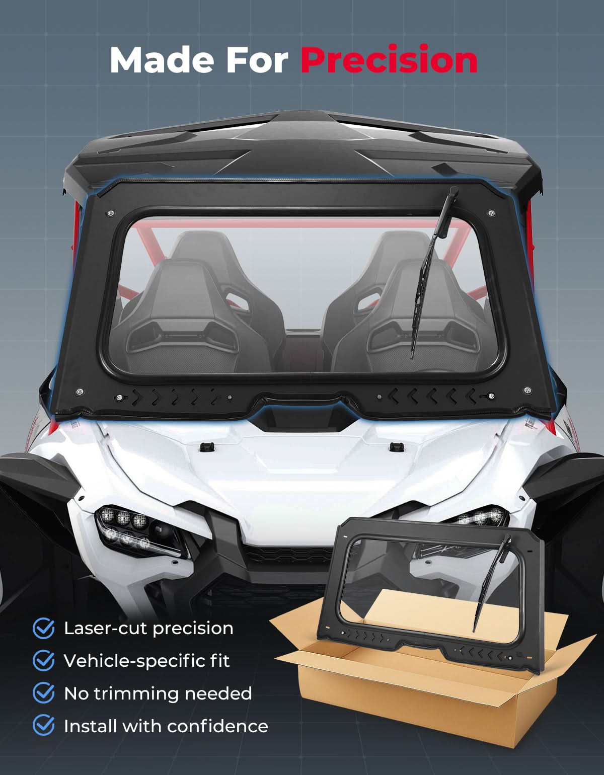 Kemimoto Talon 1000 parabrezza anteriore vetro 8mm con tergi