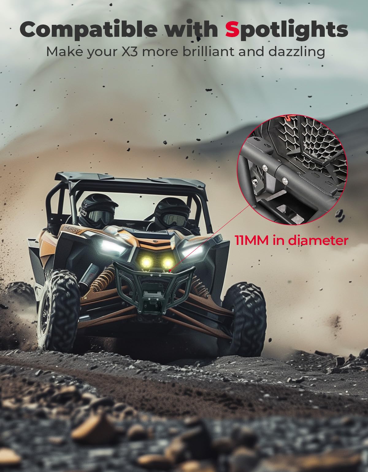 KEMIMOTO 2402 paraurti anteriore Maverick X3 foro faretto