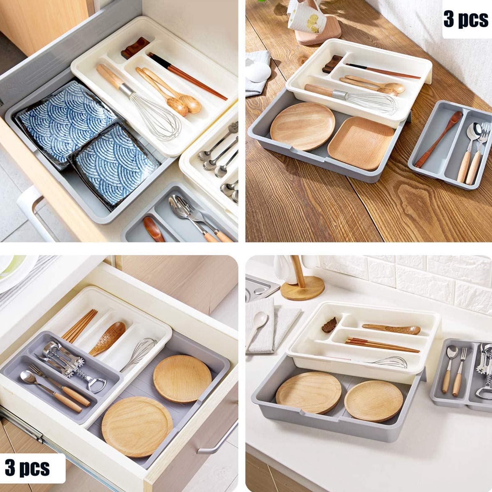 Kuuleyn organizer posate espandibile 3pz 7 scomparti