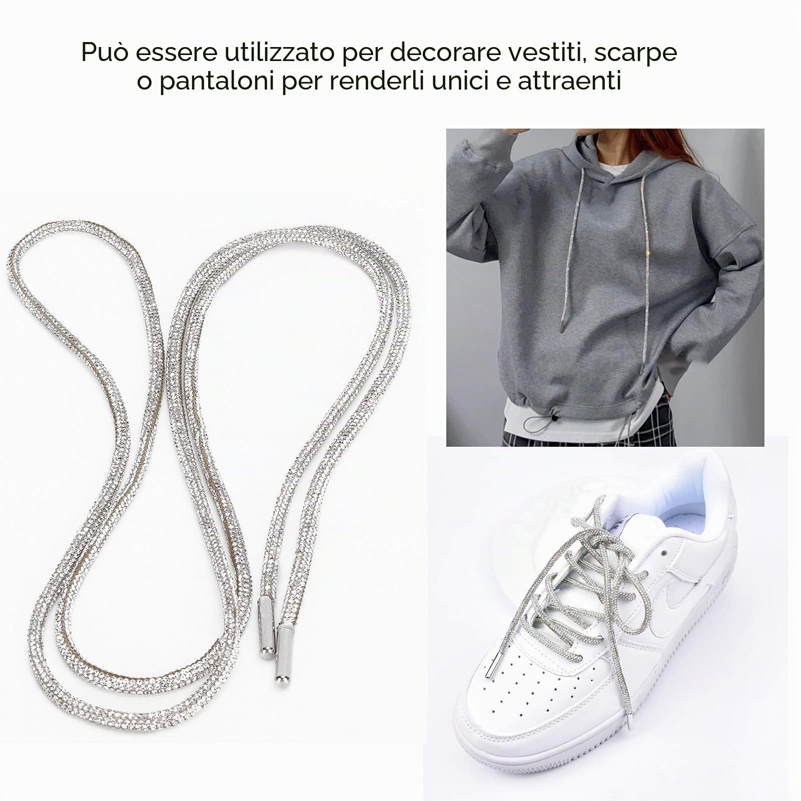 Hapivida Lacci Strass 120 cm Scarpe 1 Pezzo Vetro
