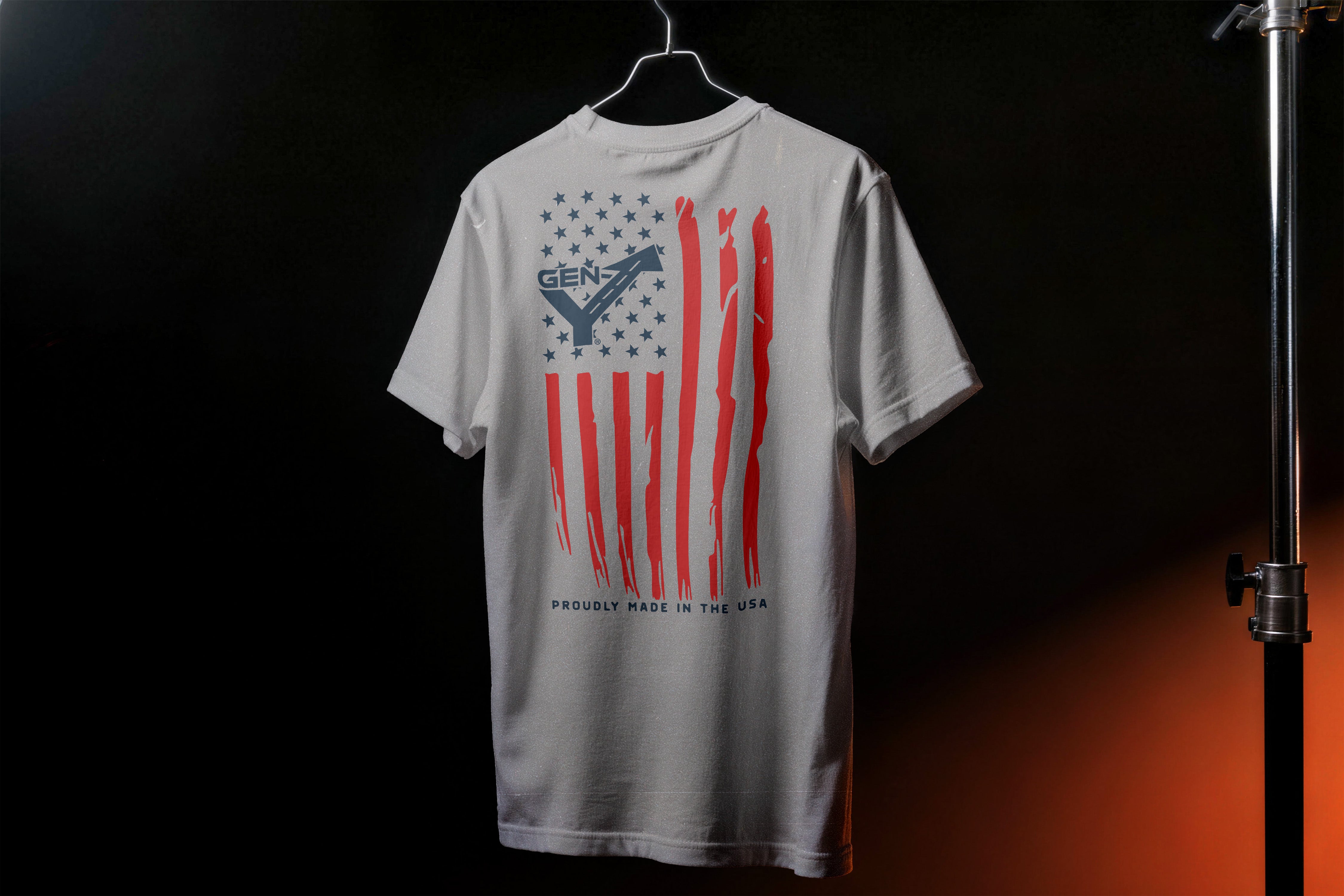 GEN-Y Hitch USA Tee T-Shirt manica corta grigio chiaro cotone