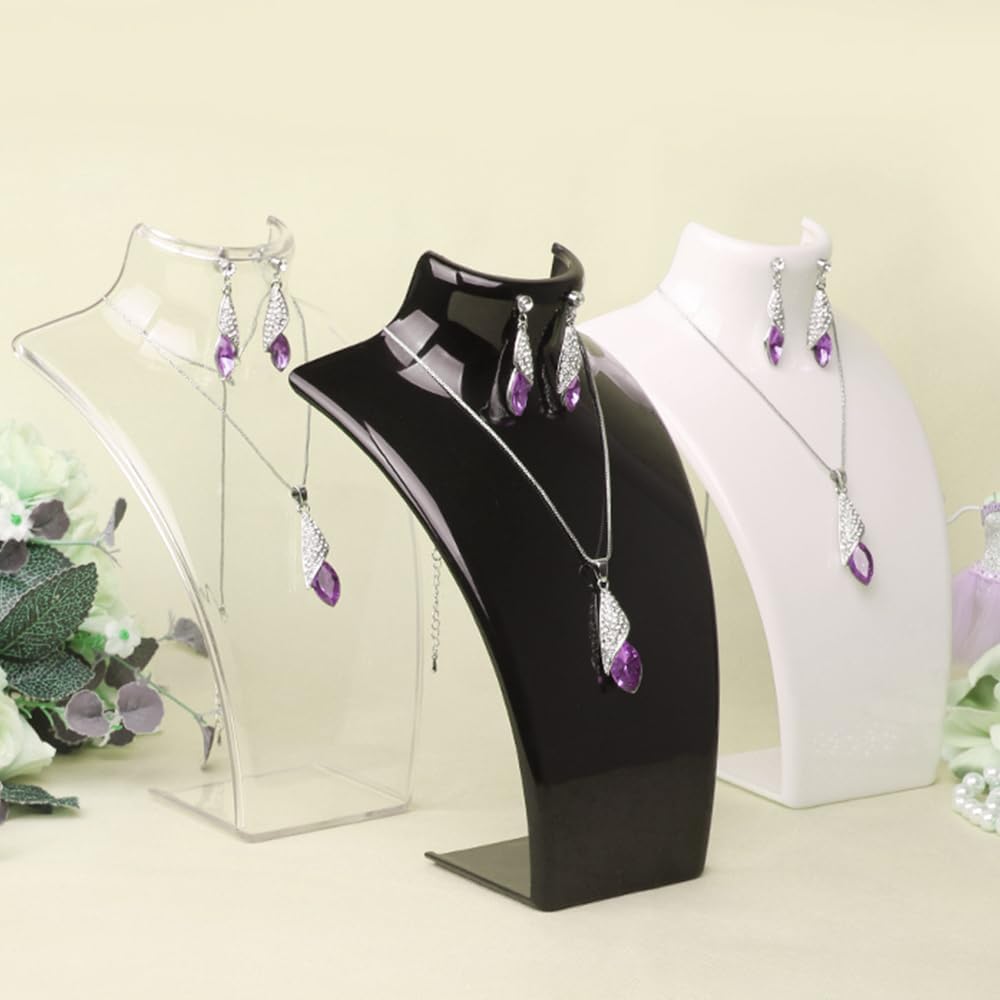 Hapivida Busto espositore collane acrilico bianco set 2 pezzi