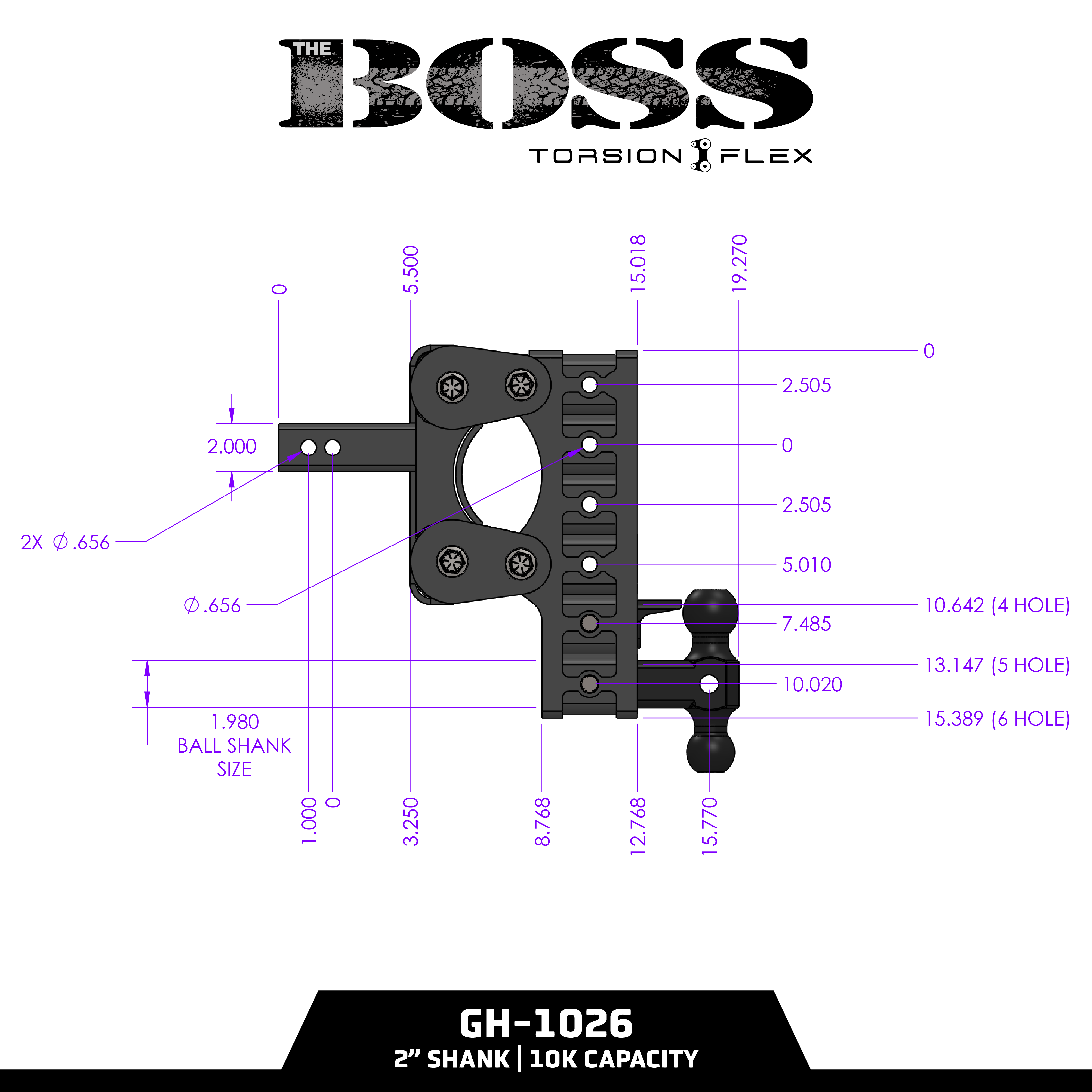 GEN-Y Hitch BOSS 10K Gancio Traino Regolabile Torsion-Flex