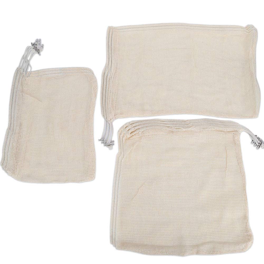 Kuuleyn Sacchetti rete cotone 9 pezzi con coulisse