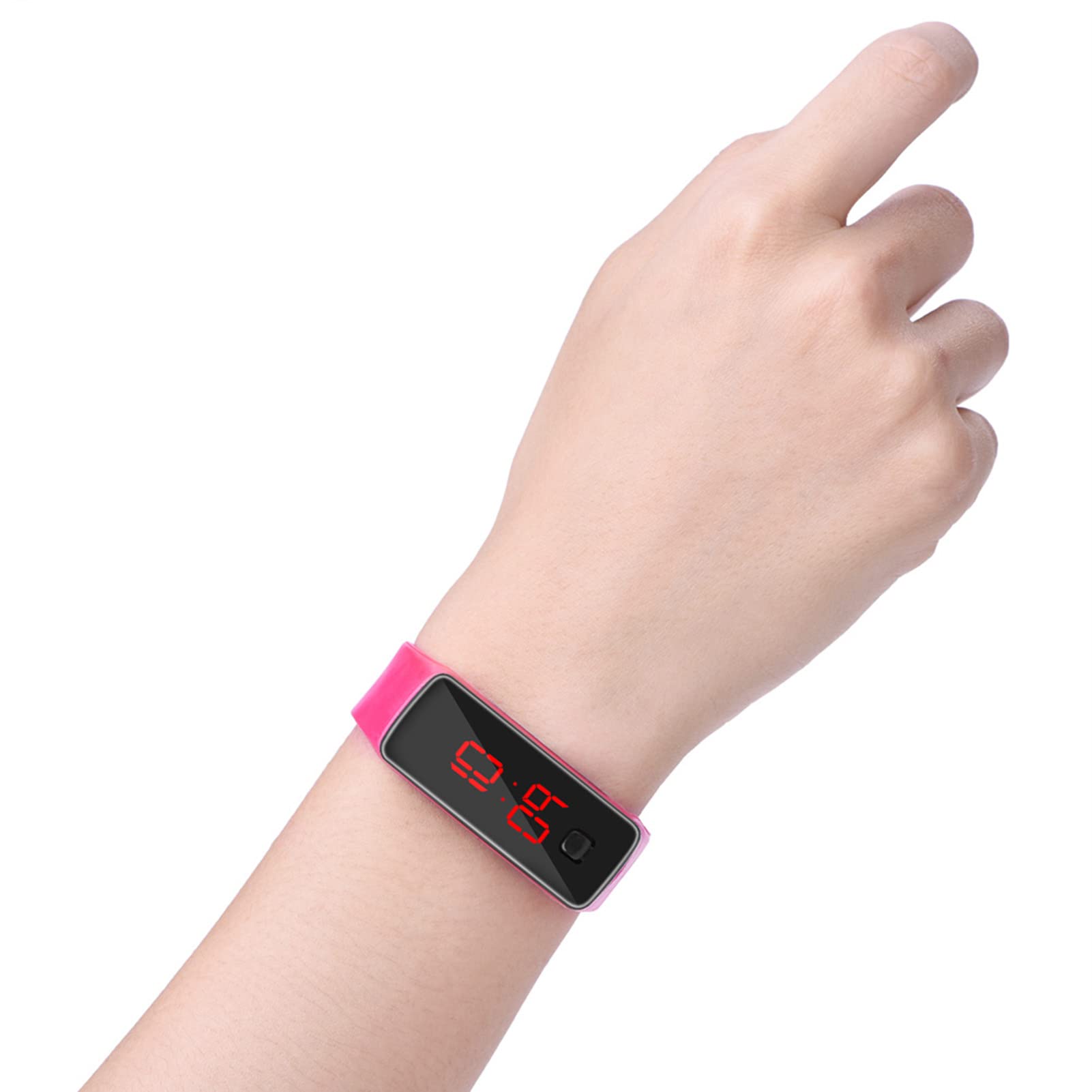 Kuuleyn Orologio LED Sport Silicone Rosa 12 Ore