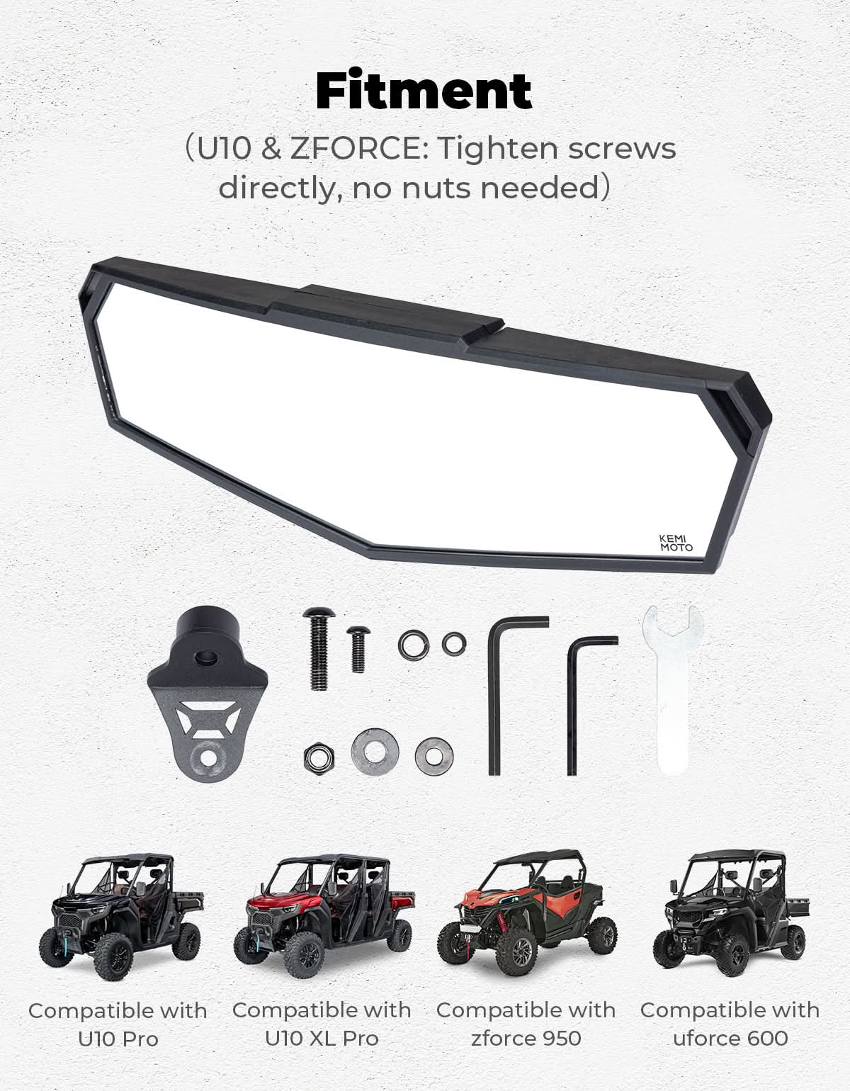 Kemimoto specchio centrale UTV UForce ZForce antiriflesso