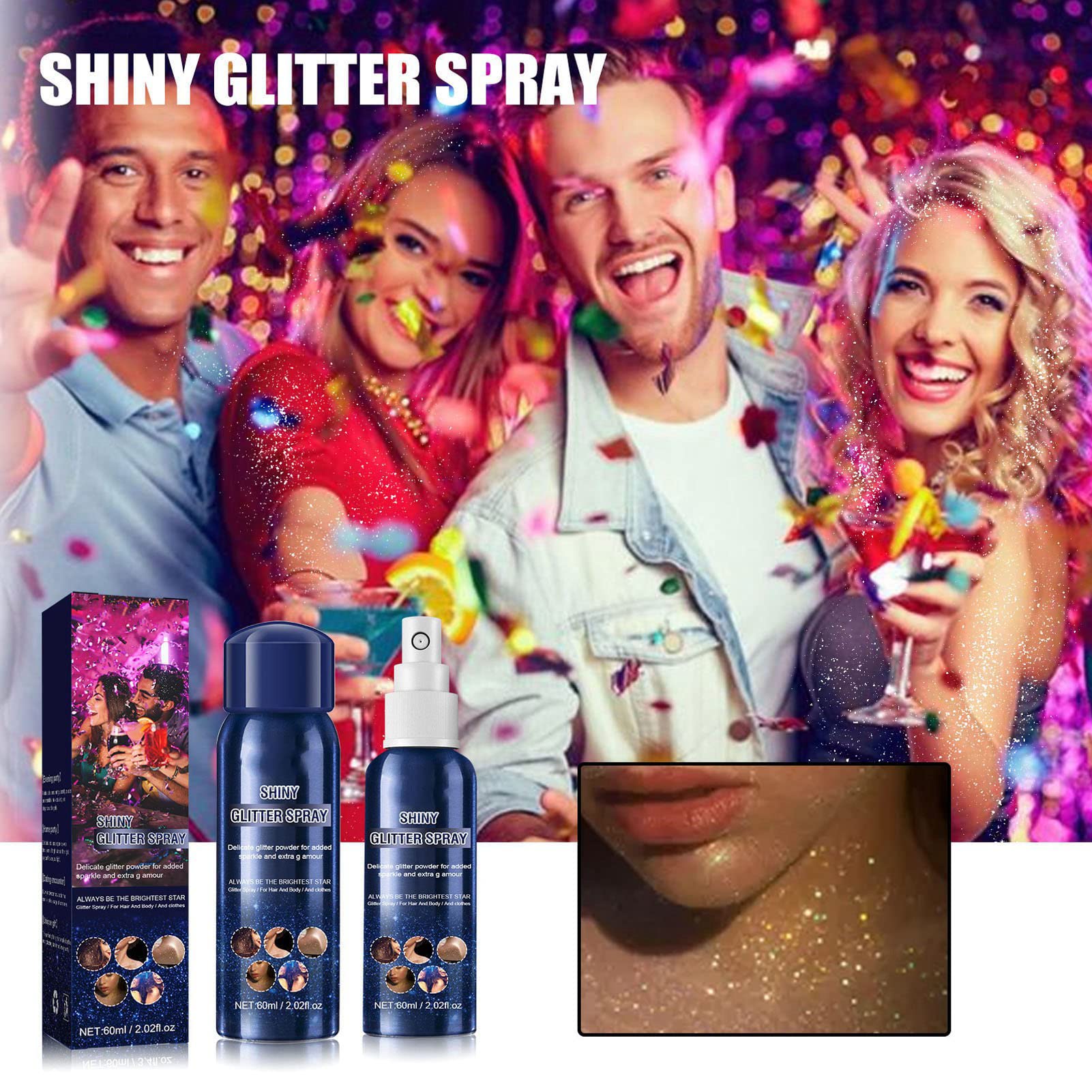Kuuleyn spray glitter corpo 60 ml viso capelli lunga durata