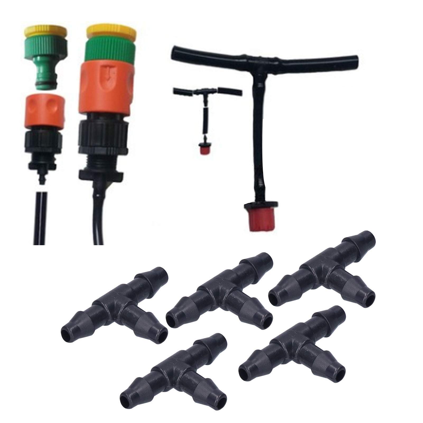 Kuuleyn Raccordo a T Irrigazione 4/7 Tubo 100 Pezzi