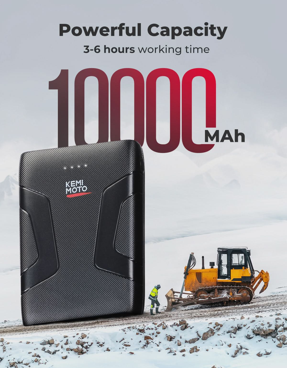 KEMIMOTO Giacca Riscaldata Alta Visibilità Impermeabile 10000mAh