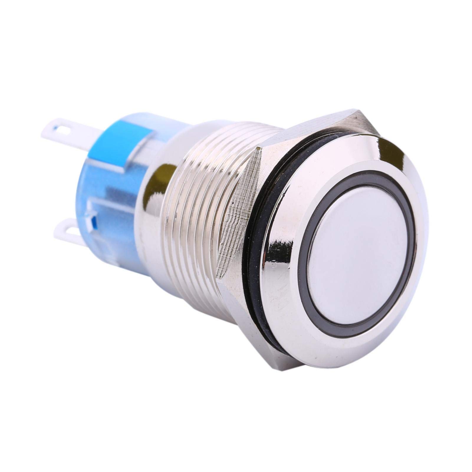 Kuuleyn Pulsante Metallo 12V LED Blu 19mm Impermeabile