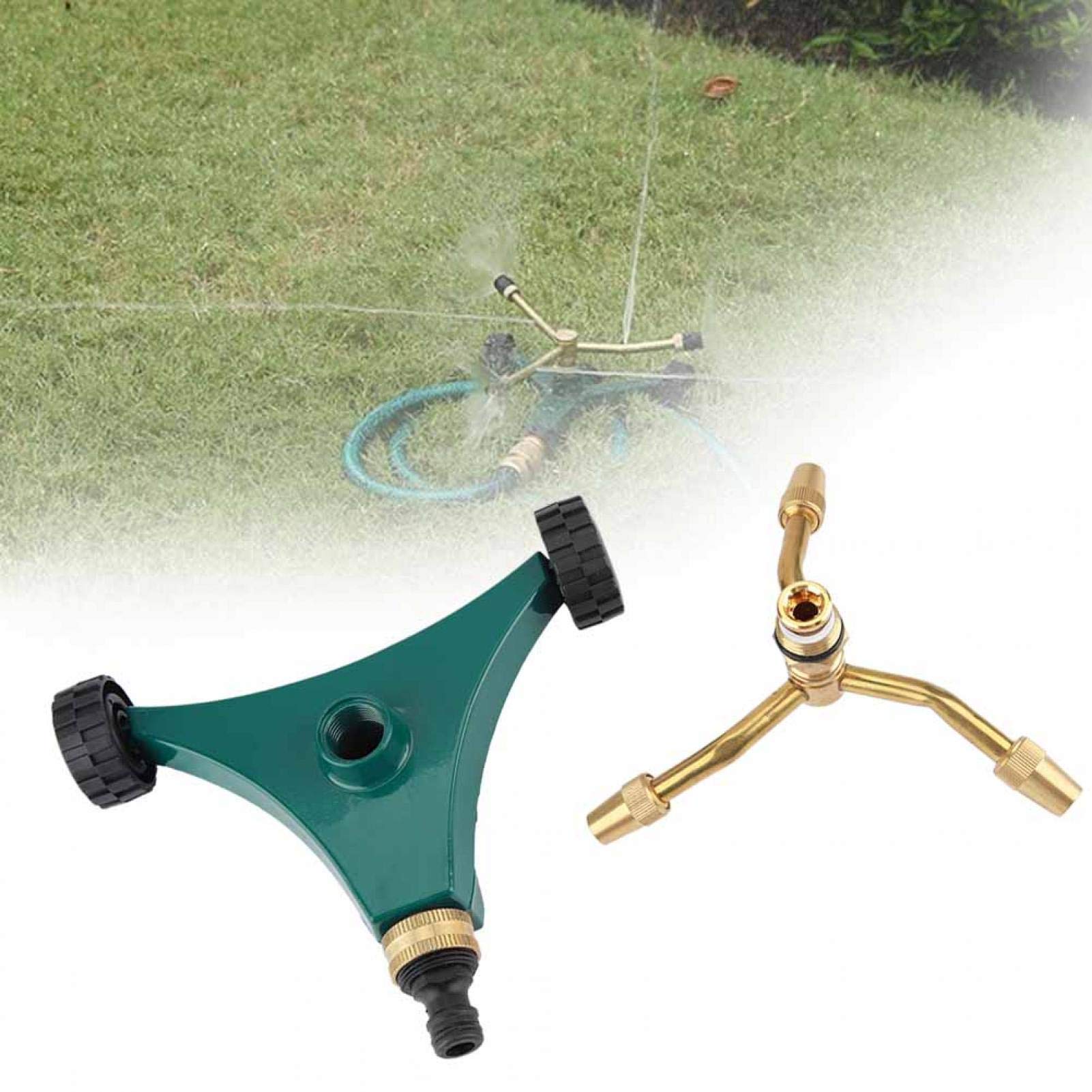 Kuuleyn Irrigatore Giardino 3 Bracci Rame Rotante
