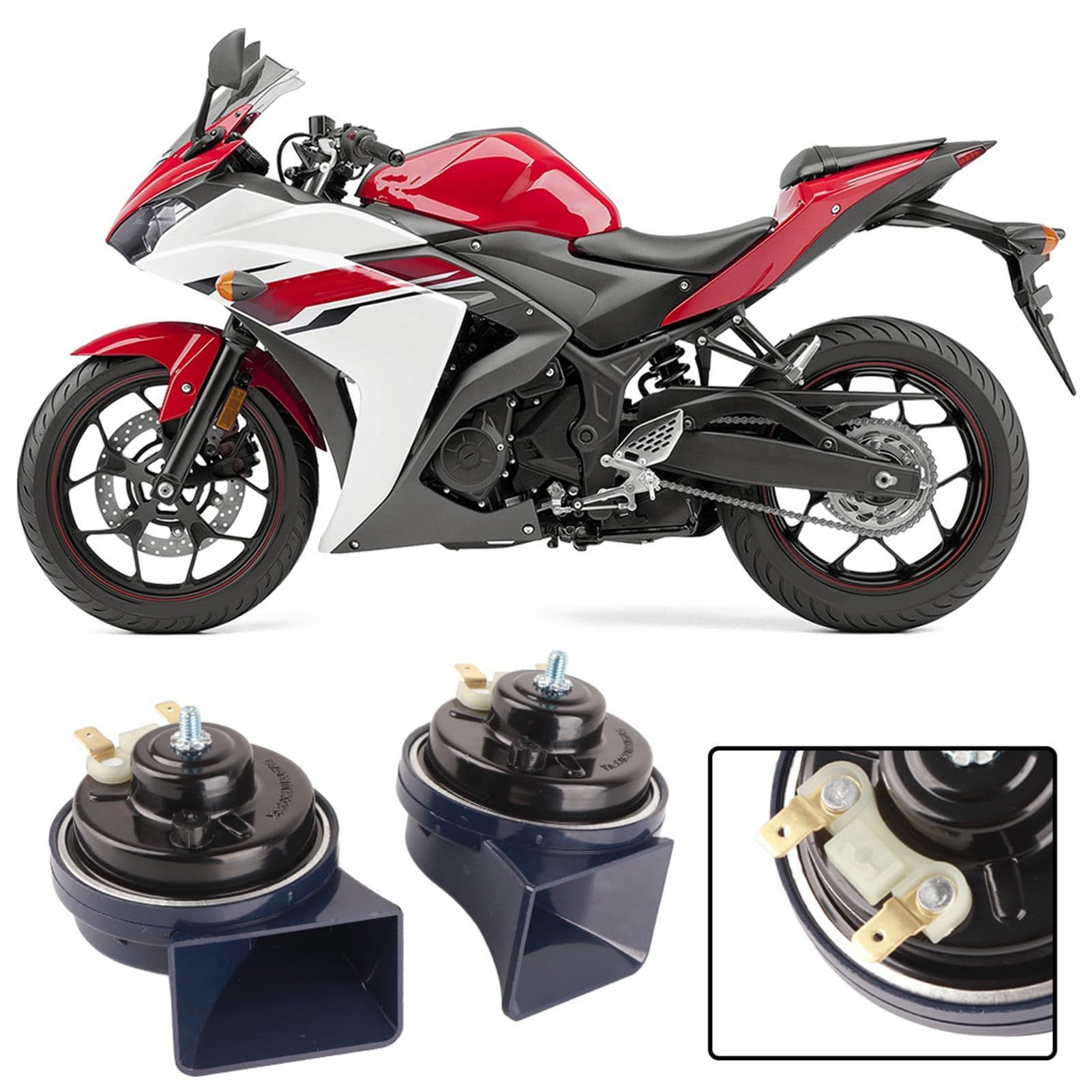 AOWINHIT Clacson Lumaca Auto Moto 12V 105dB 2 Pezzi