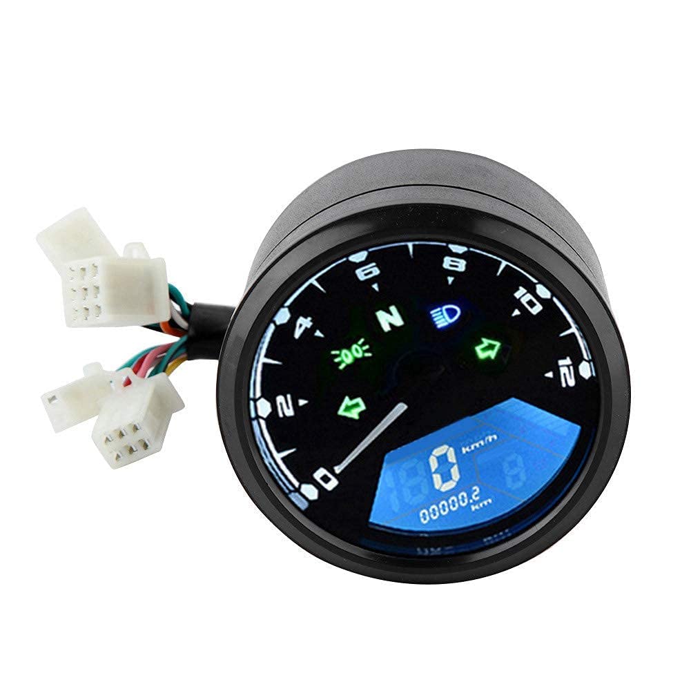Kuuleyn Tachimetro LCD Moto Universale 12V Multifunzione Retroilluminato
