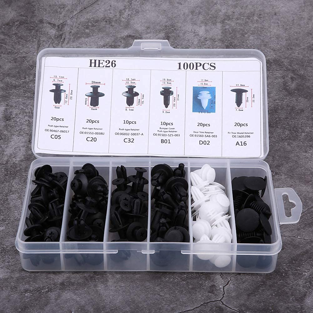 Kuuleyn Clip rivetti plastica carrozzeria kit 100pz 6 misure