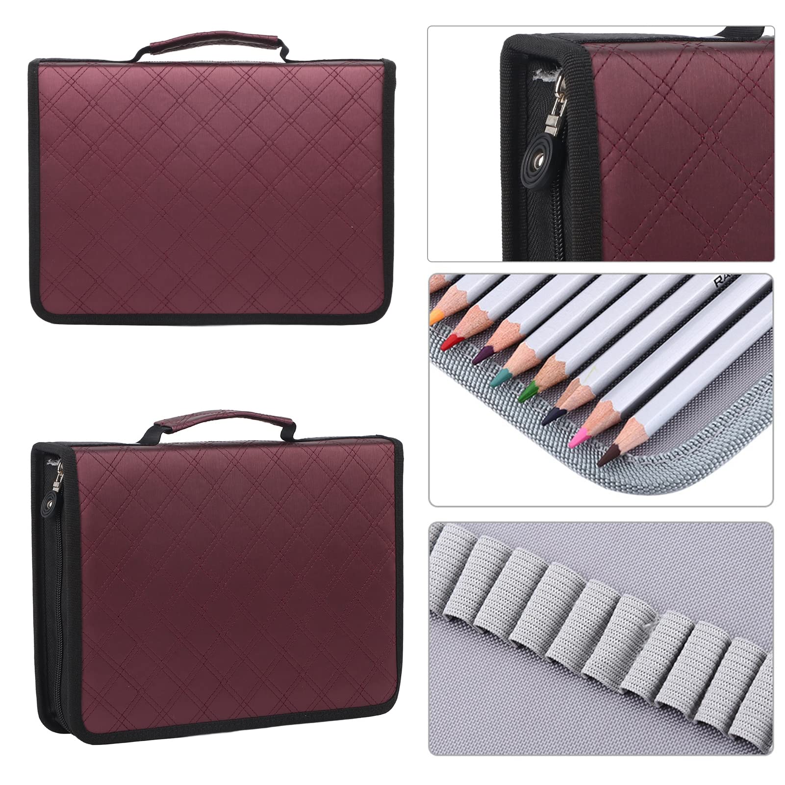 Hapivida astuccio matite 150 posti PU viola con maniglia