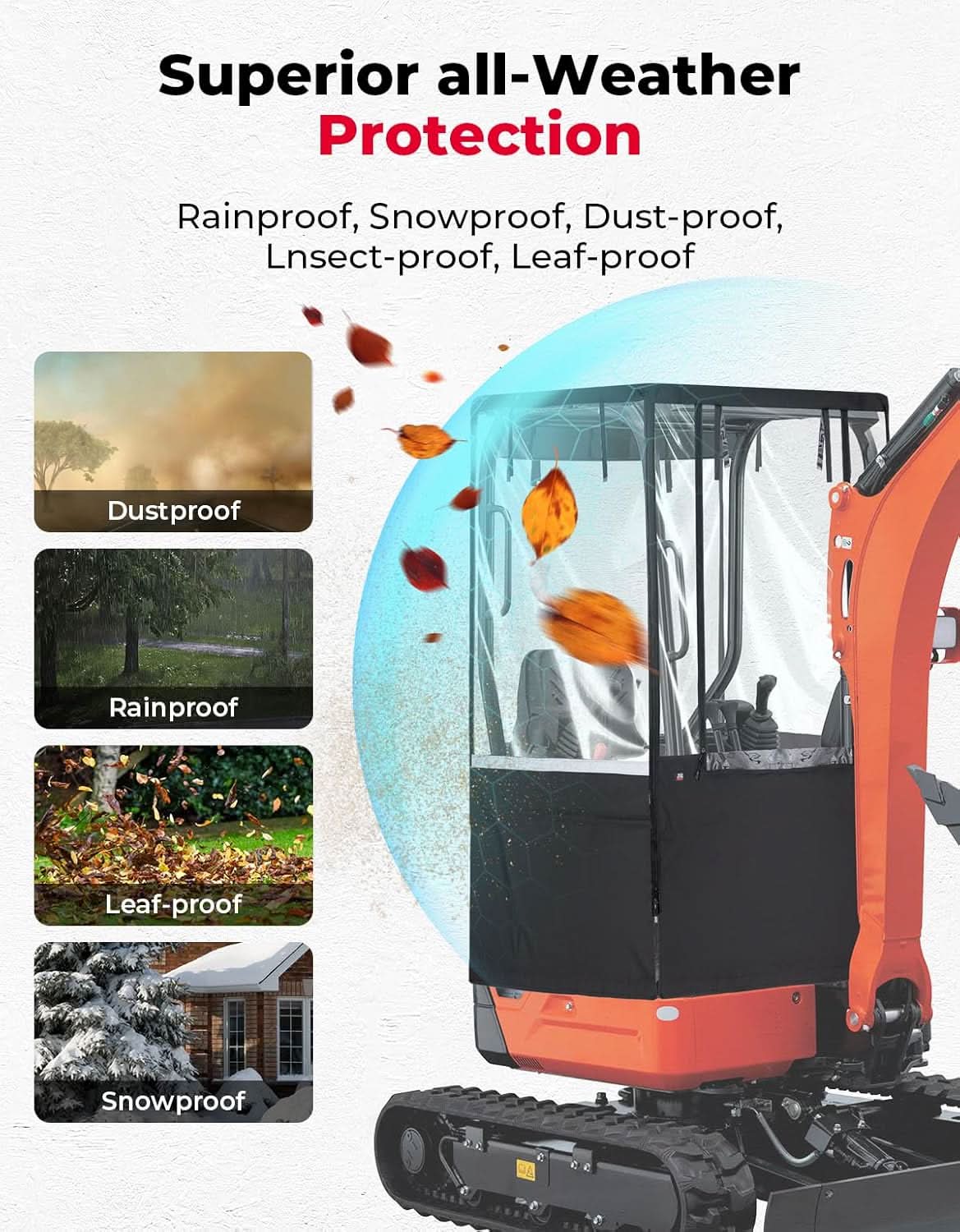 KEMIMOTO Telo Miniescavatore Bobcat E20 Kubota U17 impermeabile