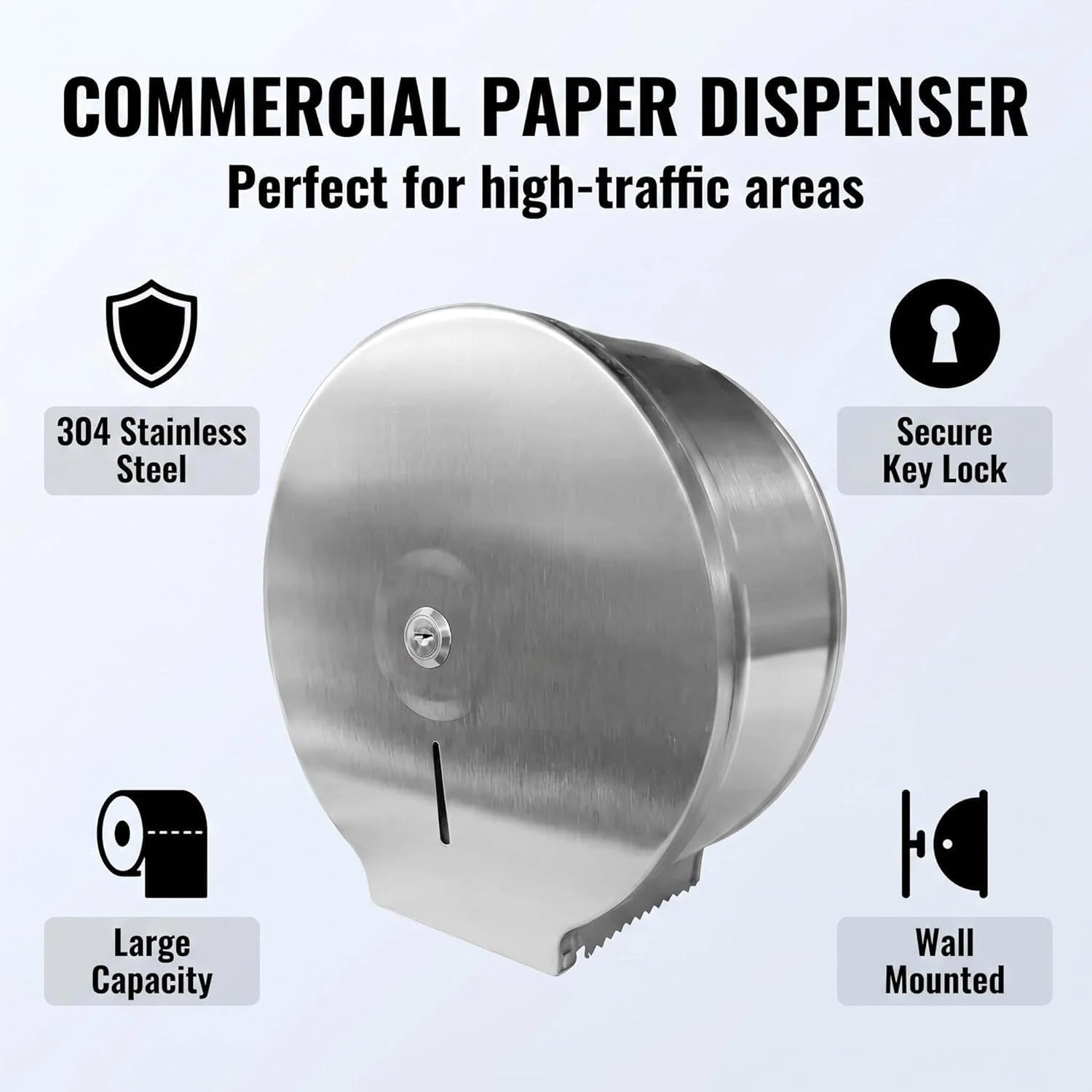 Hapivida Dispenser Carta Igienica Inox Jumbo 270 mm 2pz