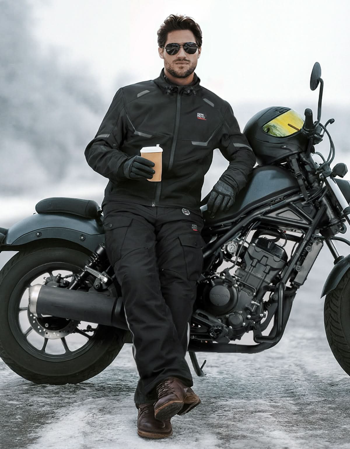 Kemimoto pantaloni moto riscaldati uomo batteria 10000mAh invernali