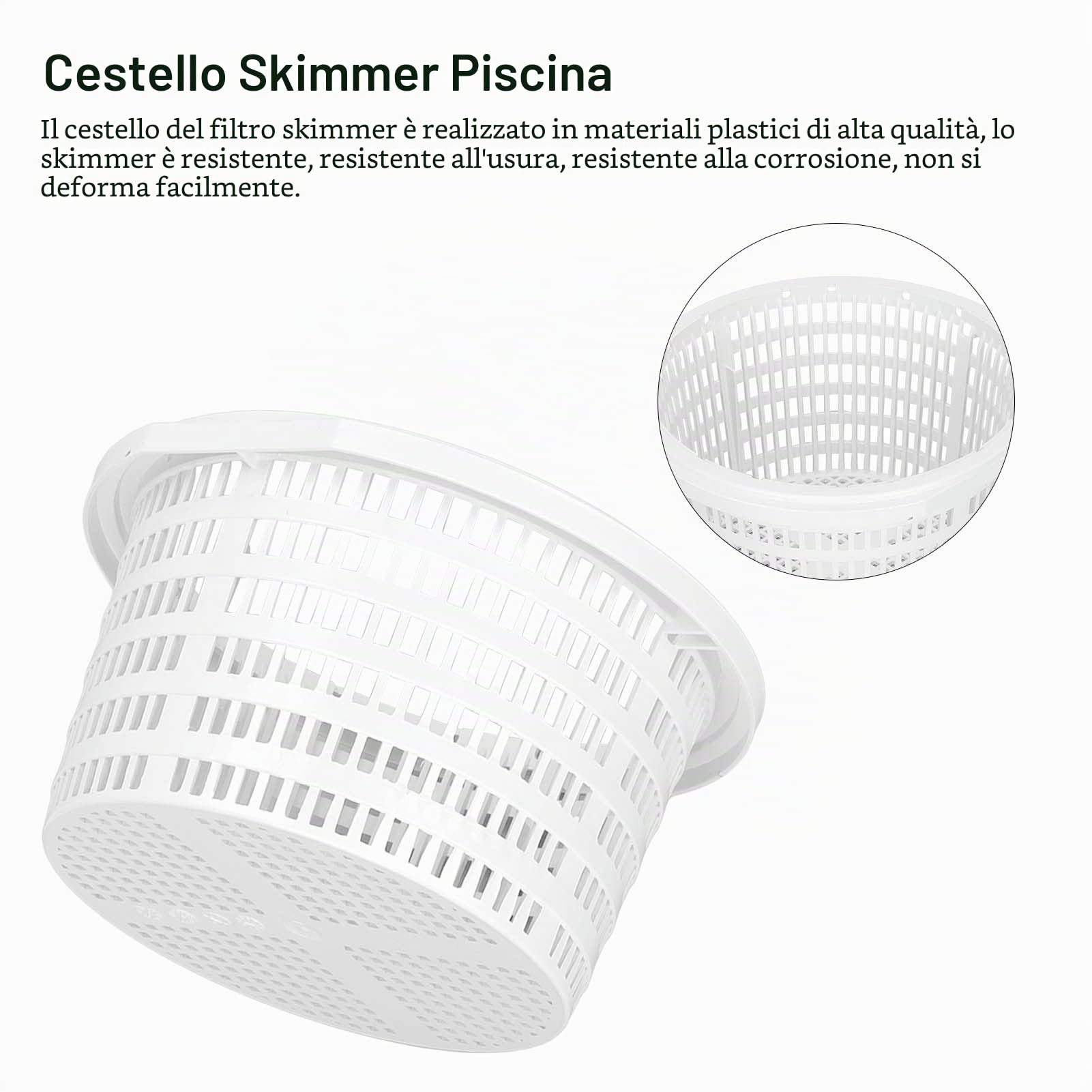 Hapivida Cestello Skimmer Piscina 1 Pezzo Plastica