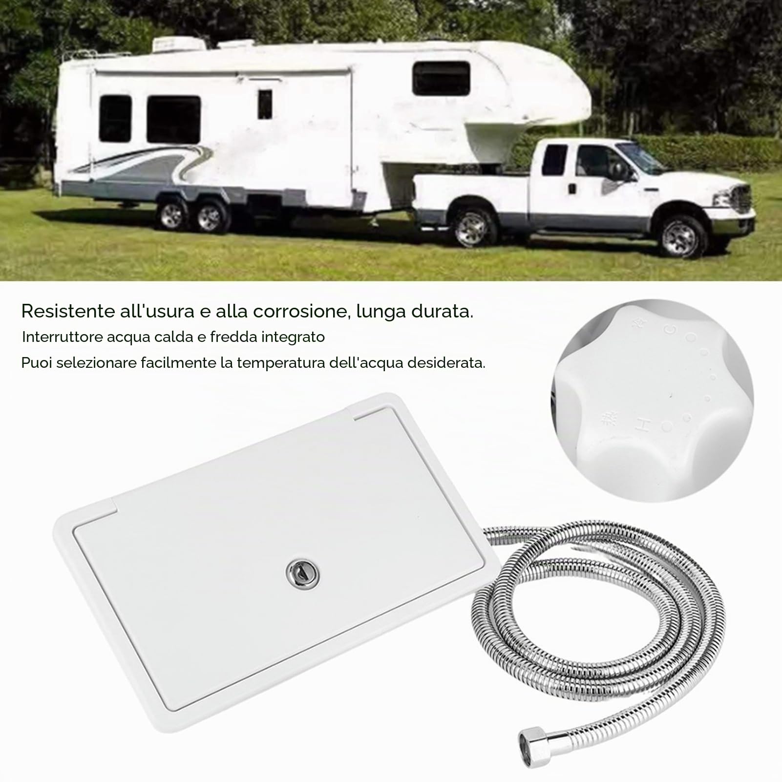 Kuuleyn Box Doccia Camper 267mm ABS Bianco 2 Chiavi